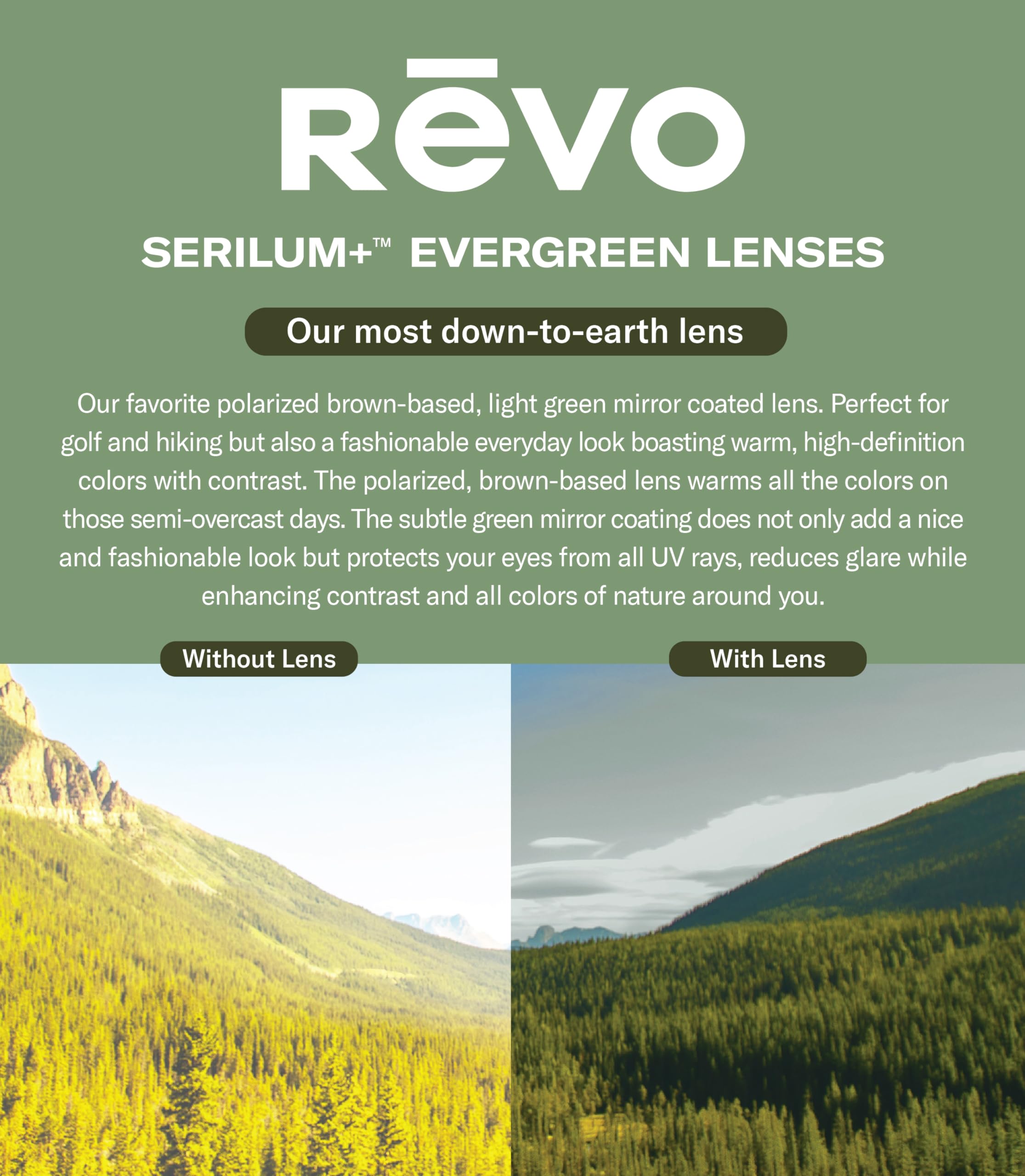 Revo Cobra Polarized Sunglasses - Crystal Glass Lens & Stainless Steel Round Frame for Men & Women - Perfect for Driving, Fishing, and Outdoor Activities