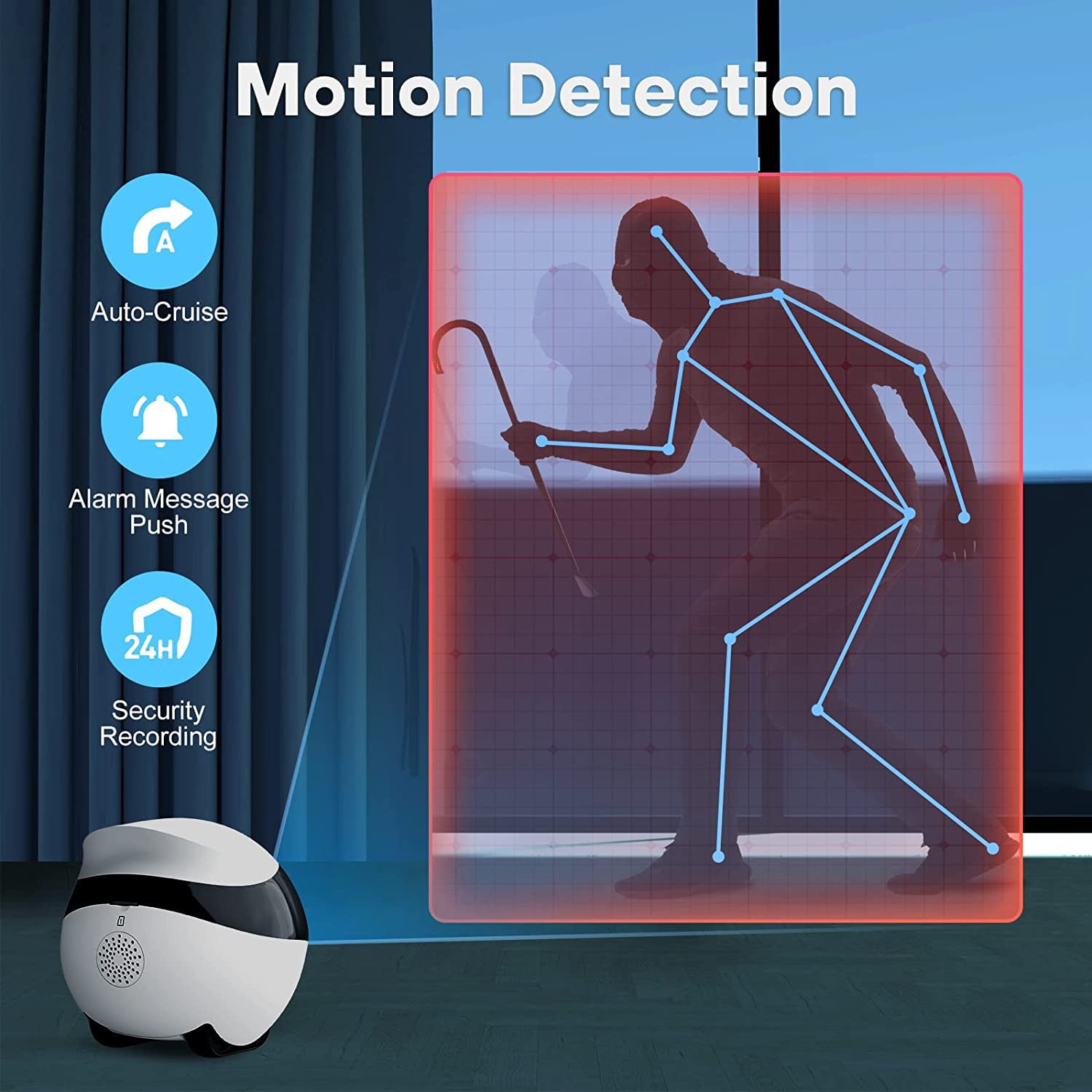 Enabot Pet Camera - 1080P WiFi Security Camera with Night Vision, 2-Way Audio, Auto Recharge & Mobile App - Indoor Wireless Camera for Pets, Baby & Elderly Home Monitoring - Perfect for Pet Watching, Baby Care & Home Security