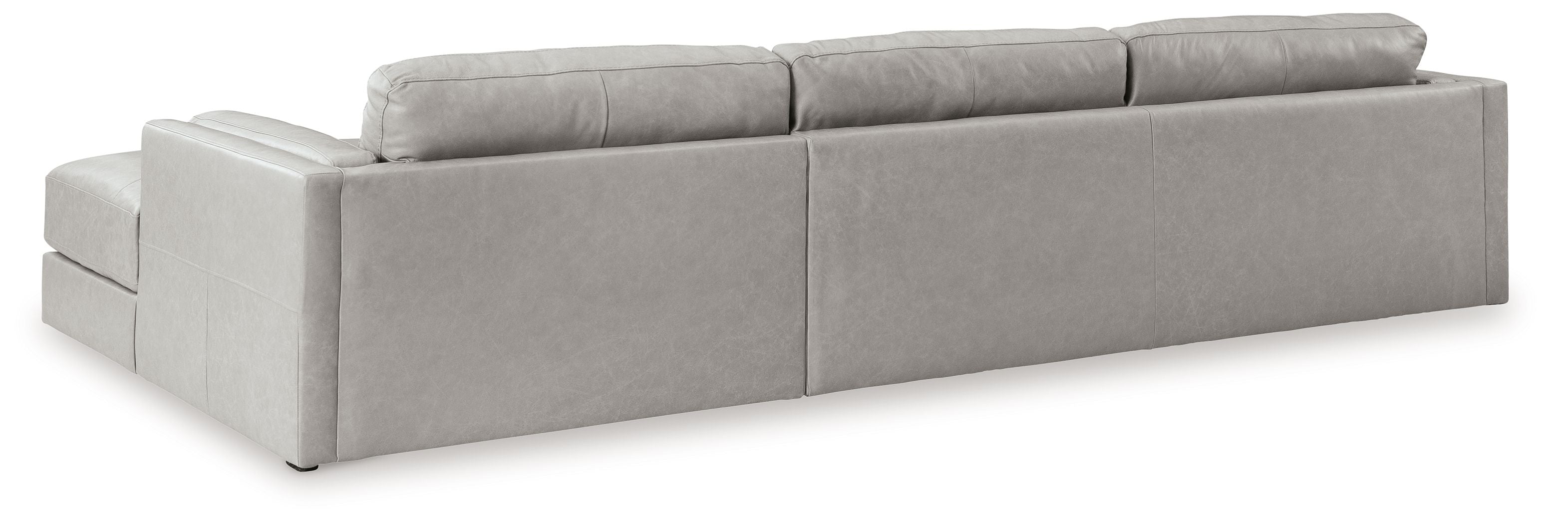Amiata Glacier 2-Piece Sectional Sofa with Right-Arm Facing Corner Chaise - Leather Match Upholstery - Perfect for Living Room, Family Room & Home Theater