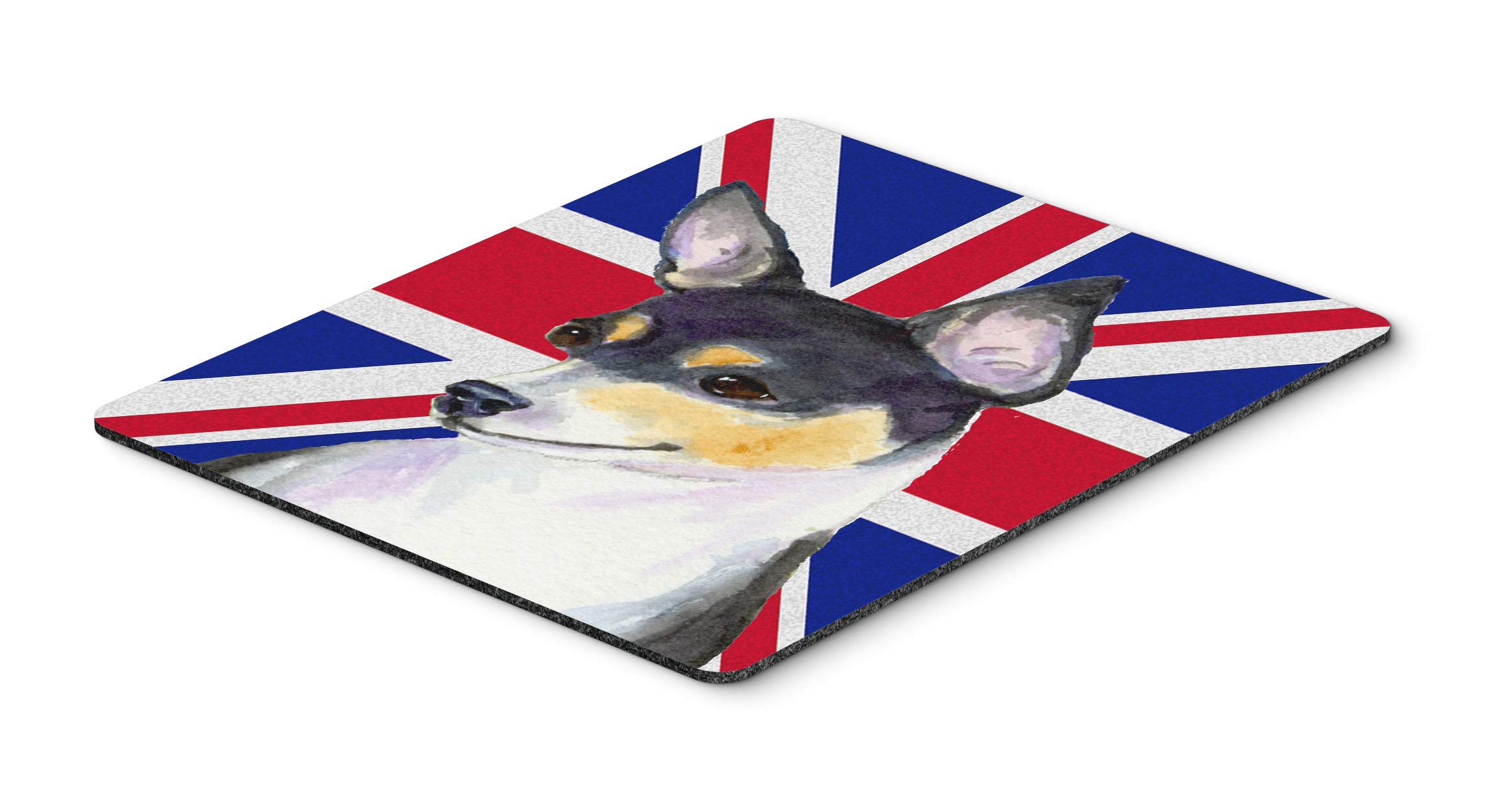Rat Terrier with British Flag Mouse Pad - Large Washable Non-Slip Desk Mat for Home Office, Gaming & Computer Work | UK Themed Dog Lover Gift | Perfect for PC, Laptop & Workspace Organization