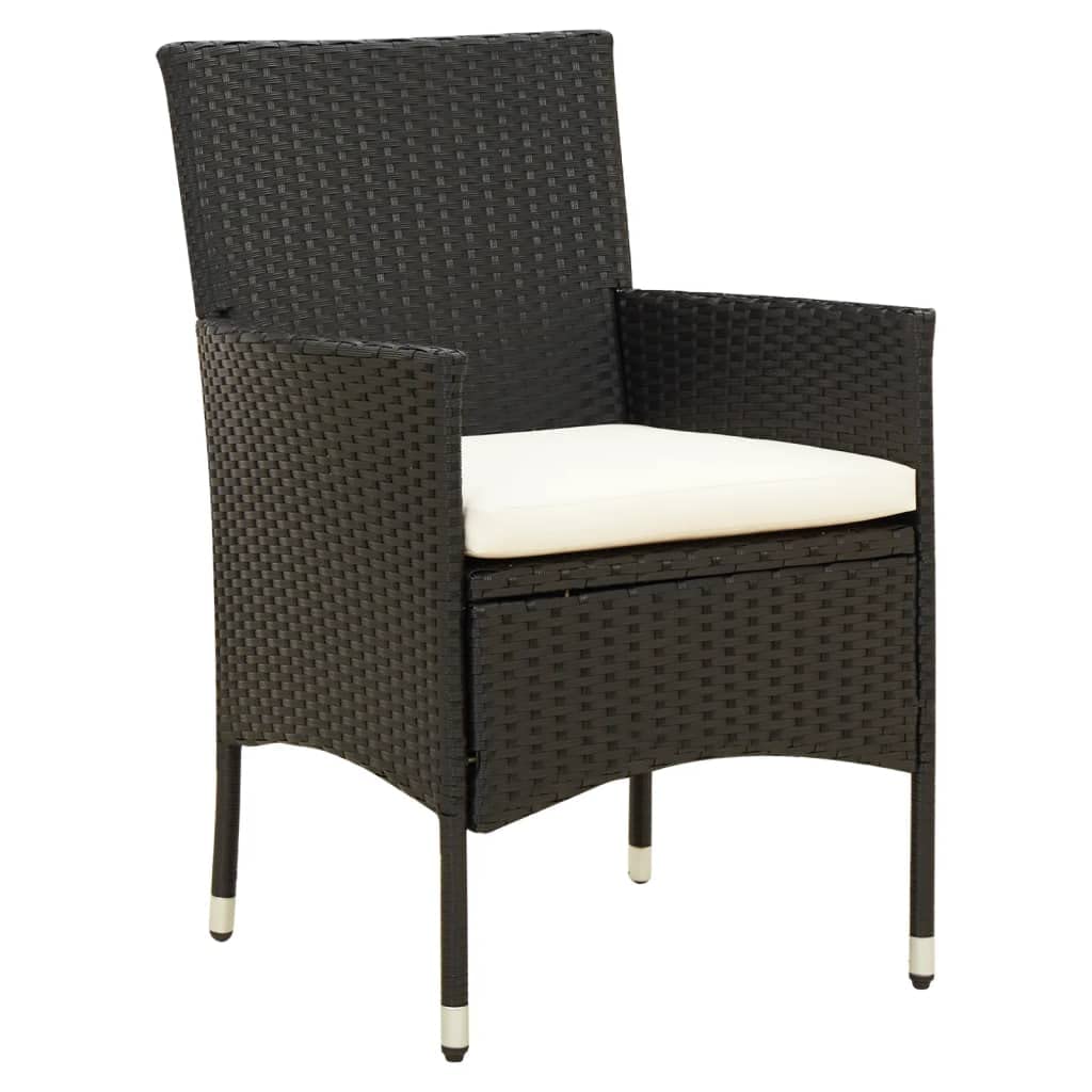 Outdoor Patio Furniture Set - 2-Piece Black Poly Rattan Chairs with Cushions for Garden, Backyard, Lawn, Porch, Poolside & Balcony | Perfect for Relaxing, Entertaining & Sunbathing