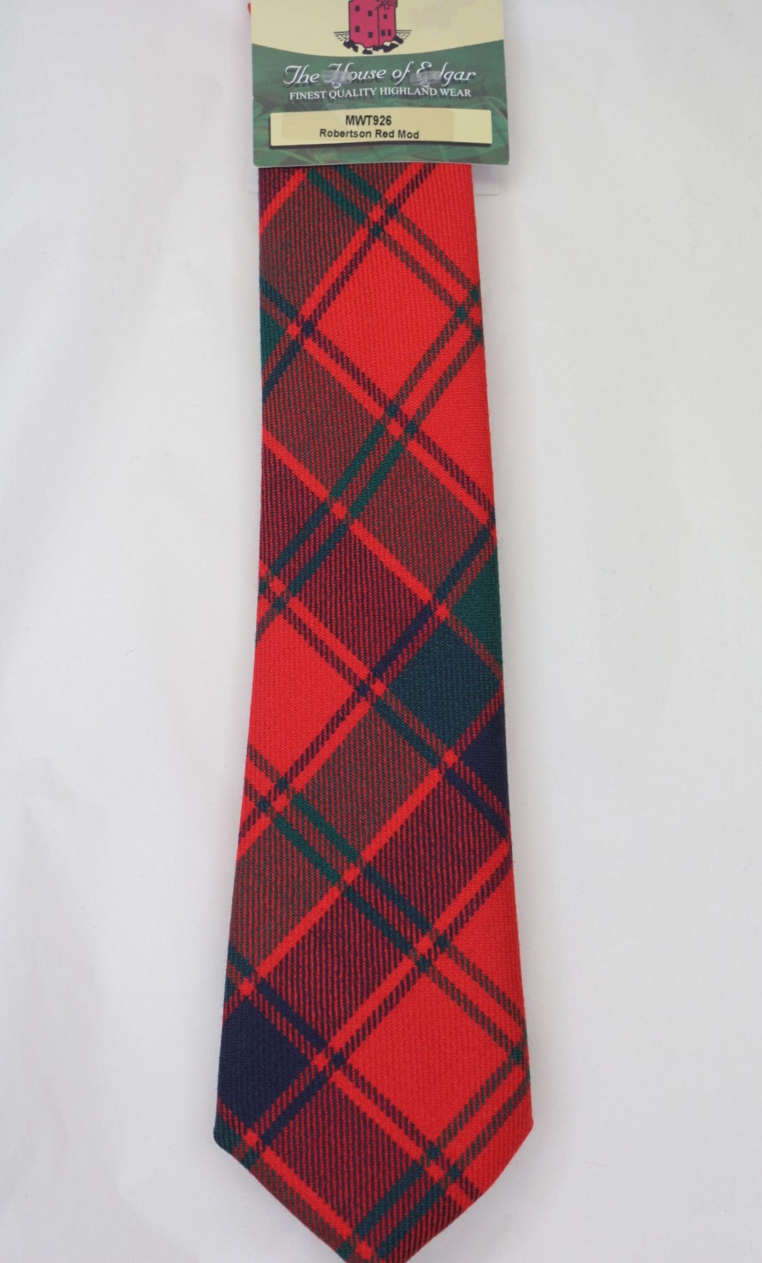 Robertson Modern Red Tartan Tie - Classic Plaid Necktie for Men, Perfect for Weddings, Business & Formal Occasions