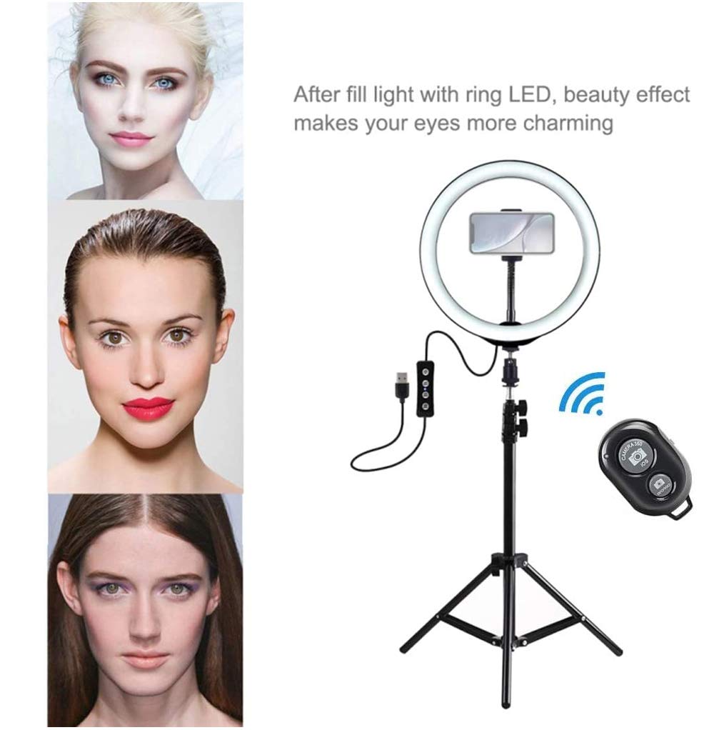 Professional 26cm LED Ring Light with Tripod & Controller for Makeup, TikTok, Live Streaming, Photography, Vlogging - Perfect for Beauty Tutorials, Content Creation & Home Studio Lighting