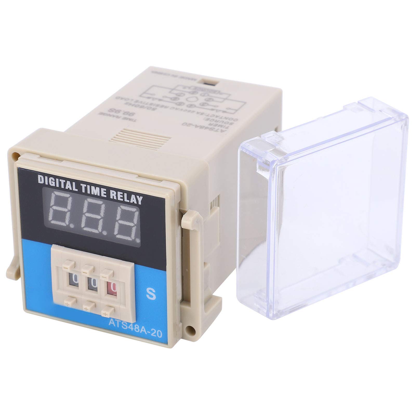 ATS48A-20 Digital Timer with LED Display | 0.01-9.99 Second Cycle Time Relay Delay | AC380V Industrial Automation Control | Perfect for PLC Systems, Machinery Timing & Process Control