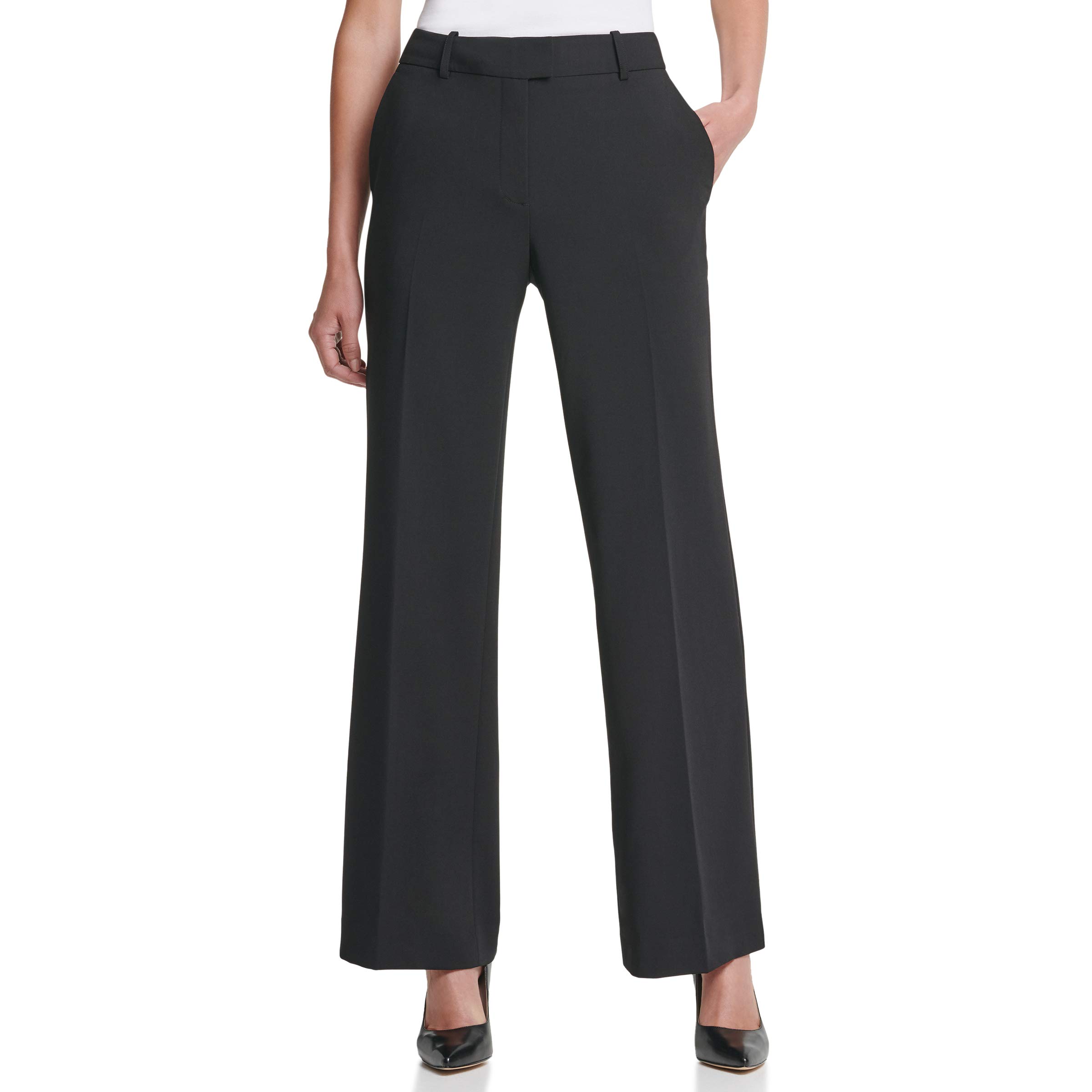 DKNY Women's Wide Leg Suit Pants - Professional Office Trousers for Business & Formal Wear | Comfortable Stretch Work Pants for Women