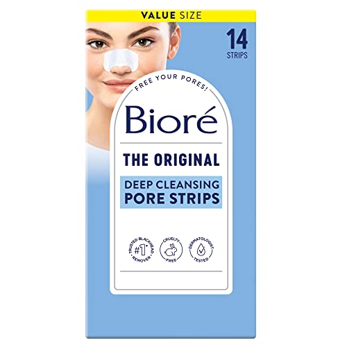 Bioré Original Blackhead Remover Strips - Deep Cleansing Nose Strips for Instant Pore Unclogging | C-Bond Technology, Oil-Free & Non-Comedogenic (14 Count) - Perfect for Daily Skincare & Acne Treatment