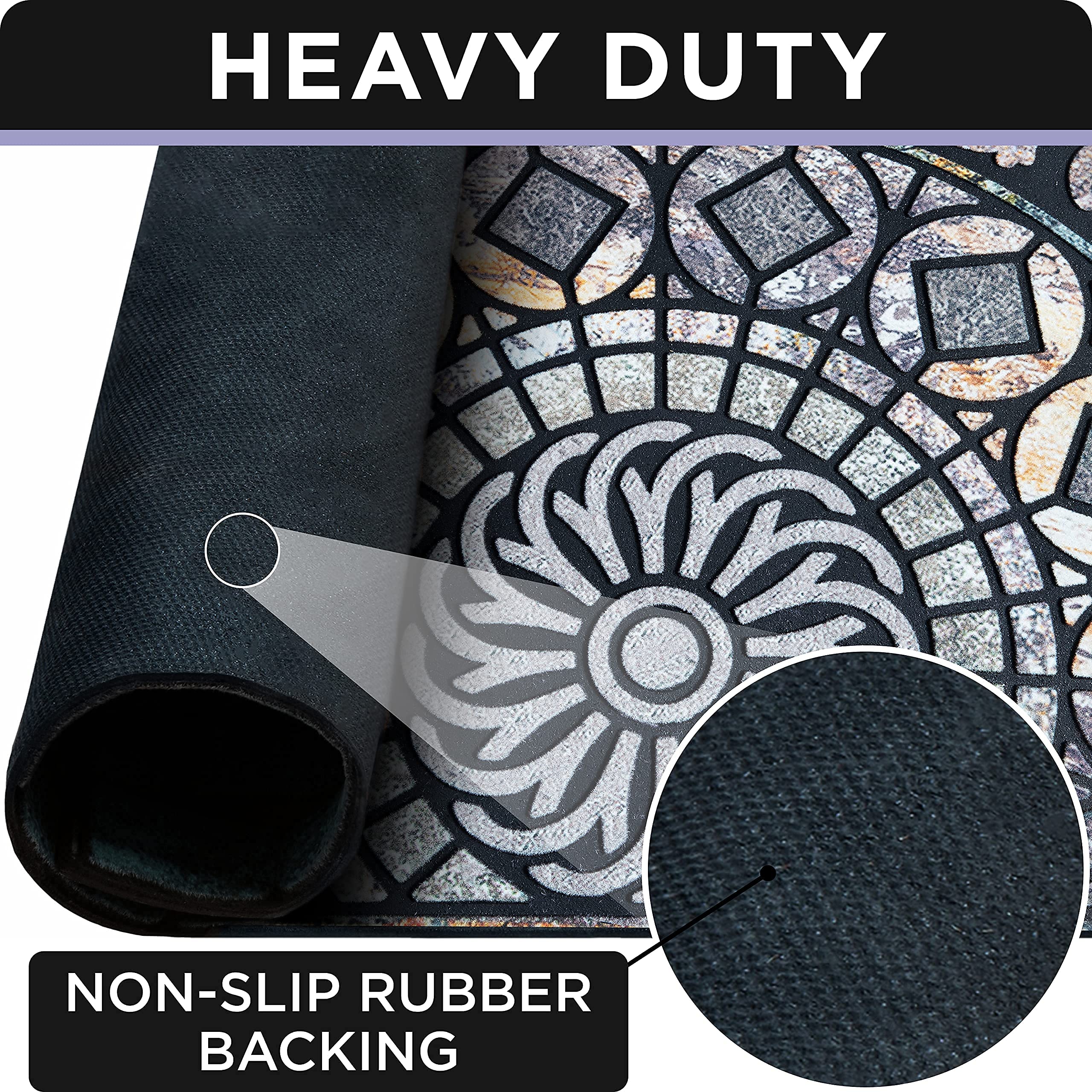 ubdyo Unique Stylish Front Door Mat - Heavy Duty Low Pile Doormat 23x36 Inches for Outdoor/Indoor Entrance - Traps Mud & Dirt - Perfect Welcome Mat for Home, Office or Apartment - Ideal Housewarming Gift