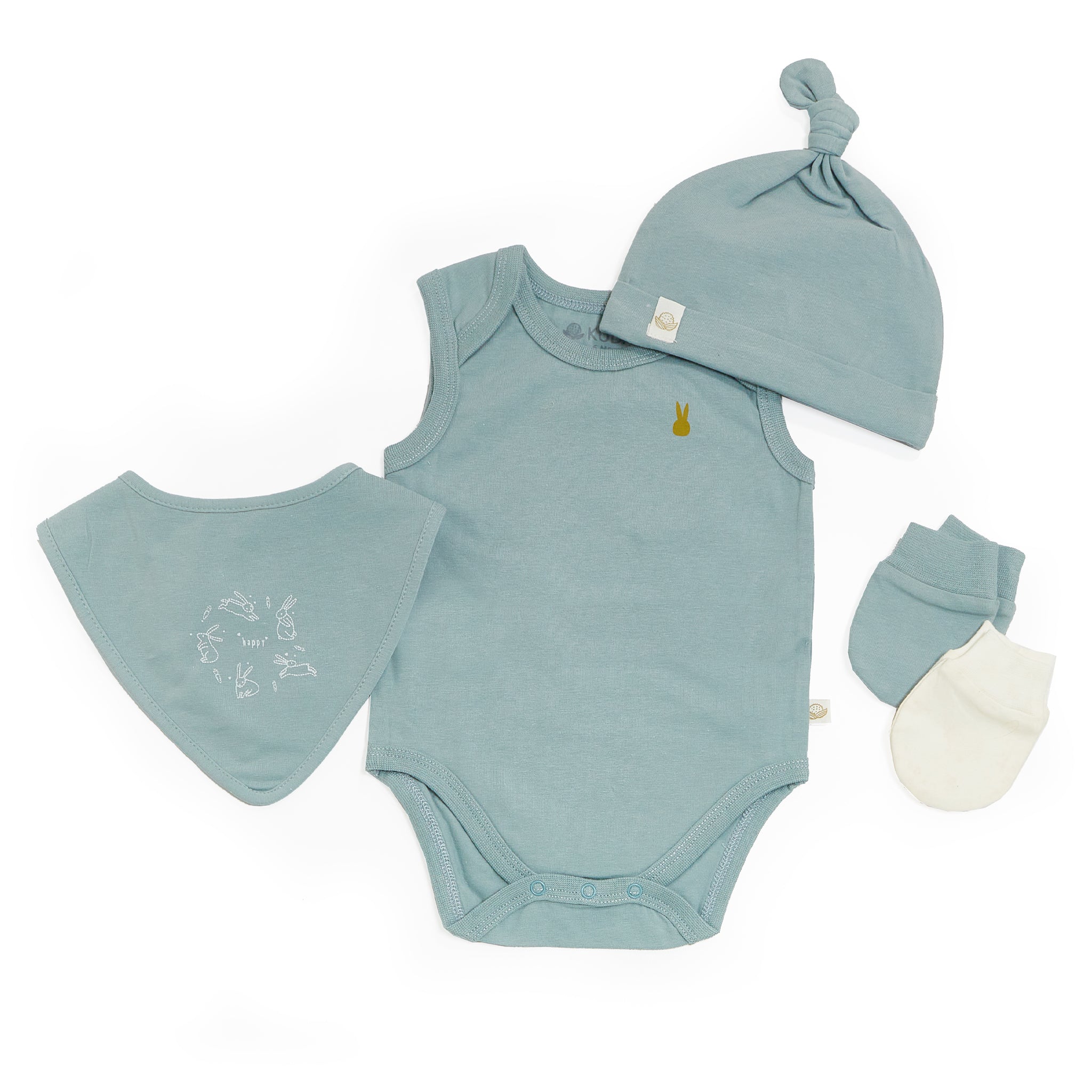Organic Newborn Baby Essentials Gift Set - Soft Bay Blue - Perfect for Baby Showers, Christenings & New Parent Gifts