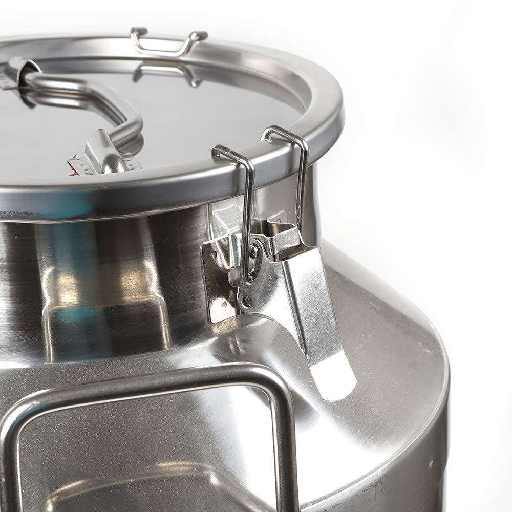 60L/15.9 Gallon Stainless Steel Milk Transport Can - Heavy Duty Liquid Storage Container with Sealed Lid for Milk, Wine & Beverages - Perfect for Dairy Farms, Vineyards & Commercial Kitchens
