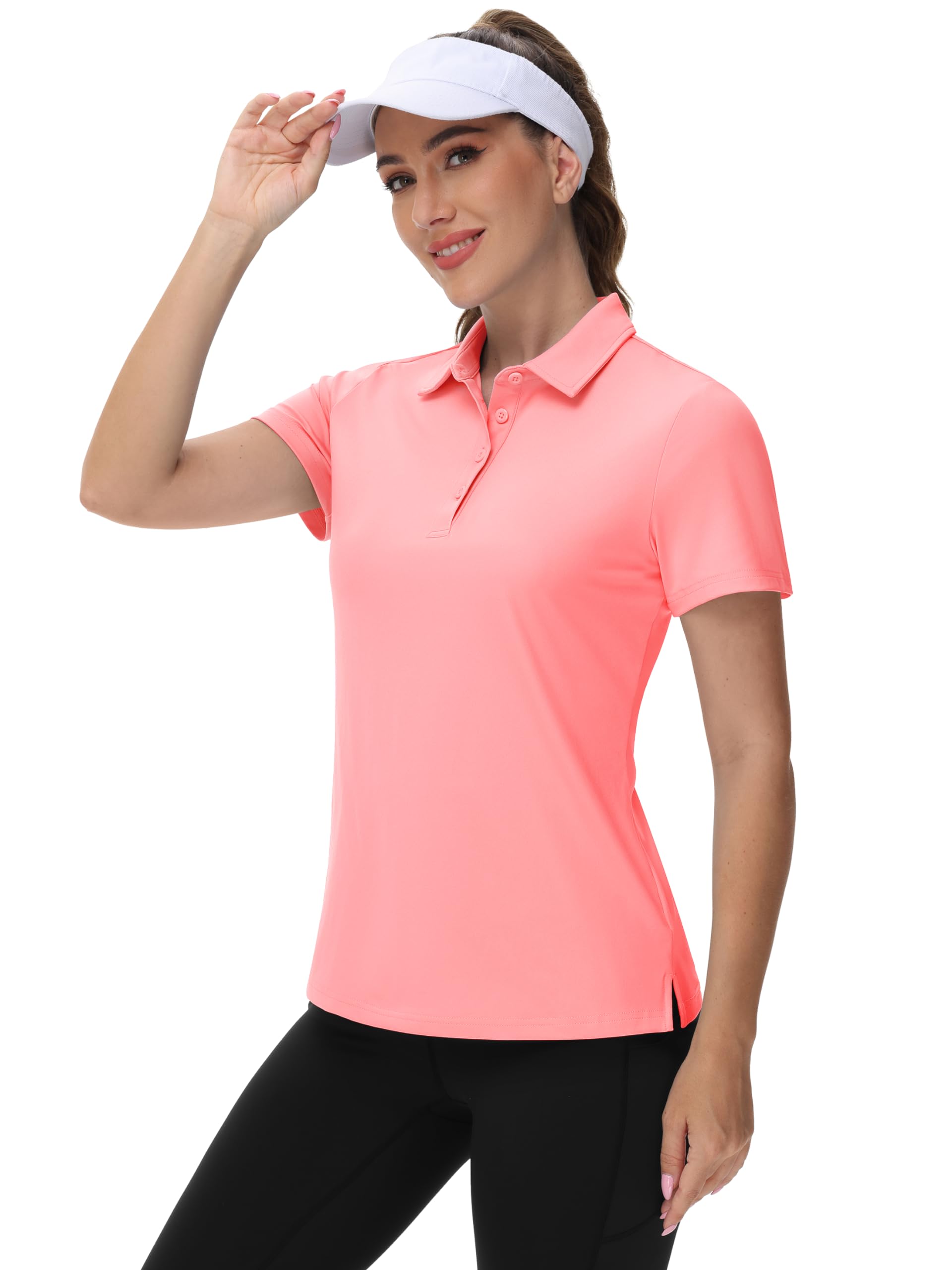 TACVASEN Women's Quick Dry Golf Polo Shirt UPF 50+ Sun Protection Short Sleeve Collared Shirt - Perfect for Golf, Tennis & Outdoor Activities