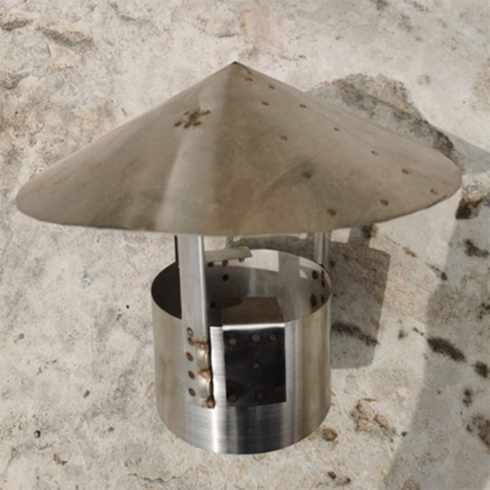 Stainless Steel Chimney Cowl Cap - 110mm Waterproof Round Air Vent Flue Pipe Cover for Roof, Heating Stove & Exhaust Protection - Rainproof & Durable Design for Home, RV & Outdoor Use