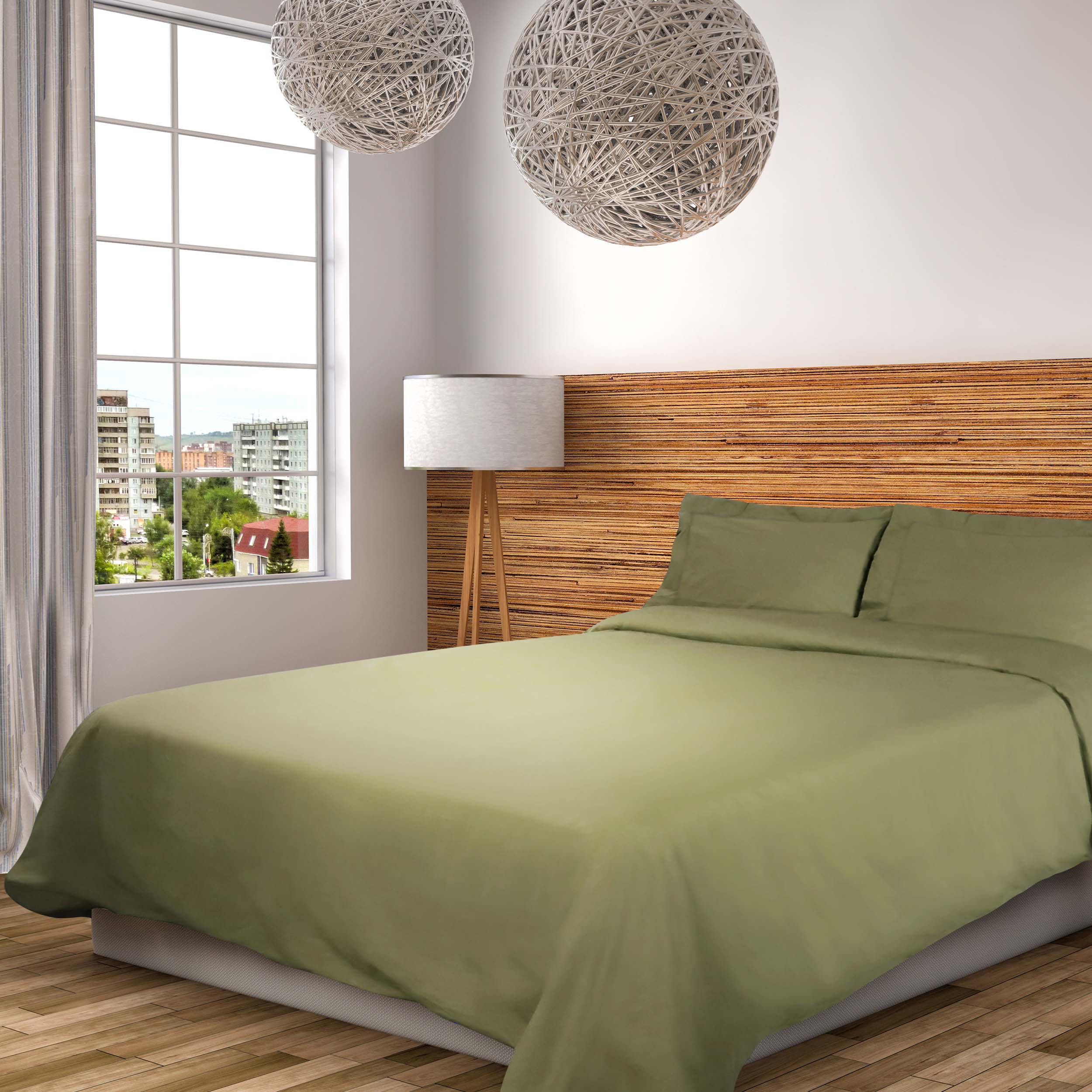 300 Thread Count Cotton Percale Solid Duvet Cover Set - Queen Size, Breathable & Soft Bedding Set for All Seasons - Perfect for Master Bedroom, Guest Room & Hotel Use