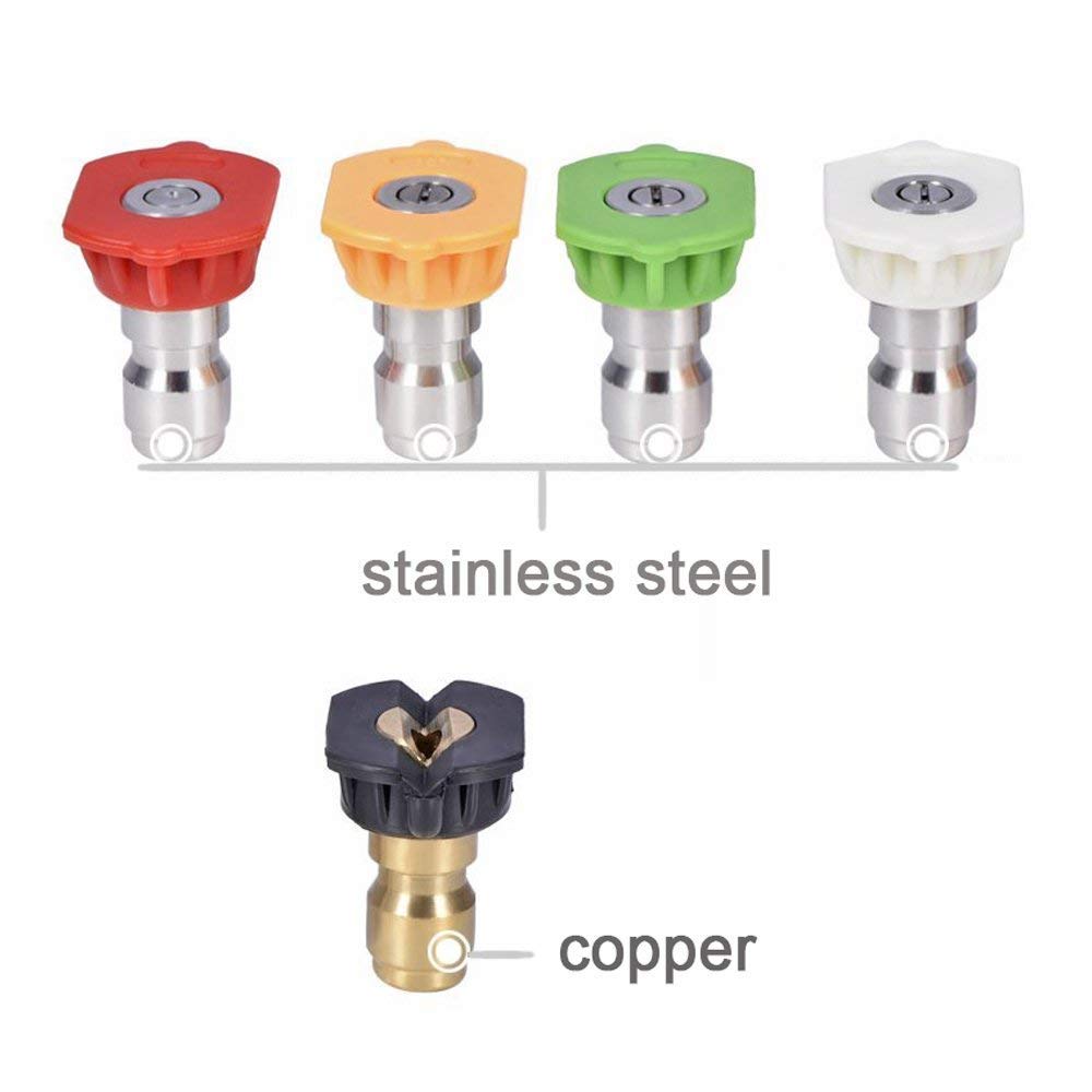 Twinkle Star Pressure Washer Nozzle Tips & Adapter Set - 5 Piece High Pressure Washer Accessories Kit for Home, Car, Deck Cleaning - 1/4 Inch Quick Connect for Most Pressure Washers