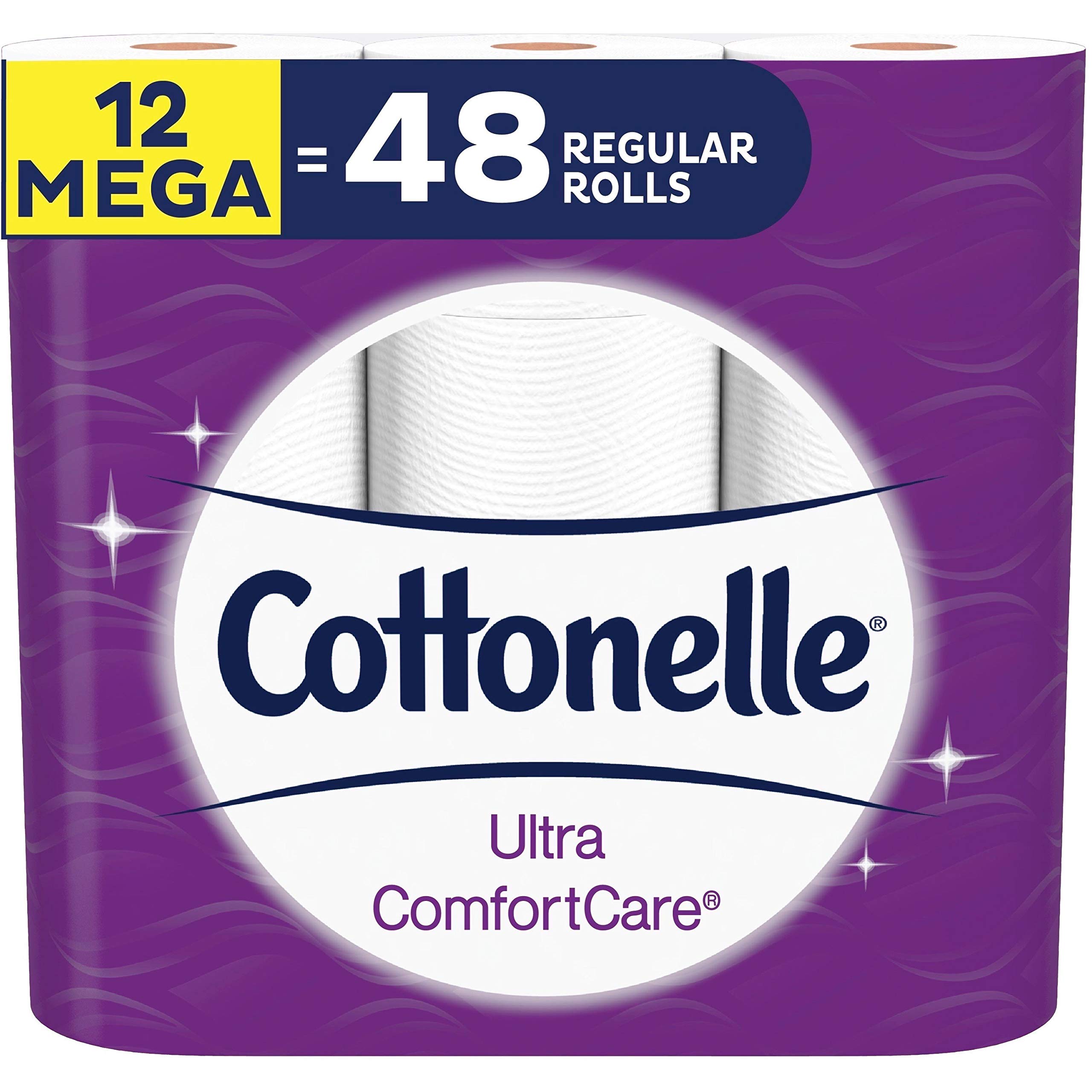 Cottonelle Ultra ComfortCare Toilet Paper - 12 Mega Rolls (Equivalent to 48 Regular Rolls) | Soft & Strong Bath Tissue for Everyday Comfort | Perfect for Home, Office & RV Use