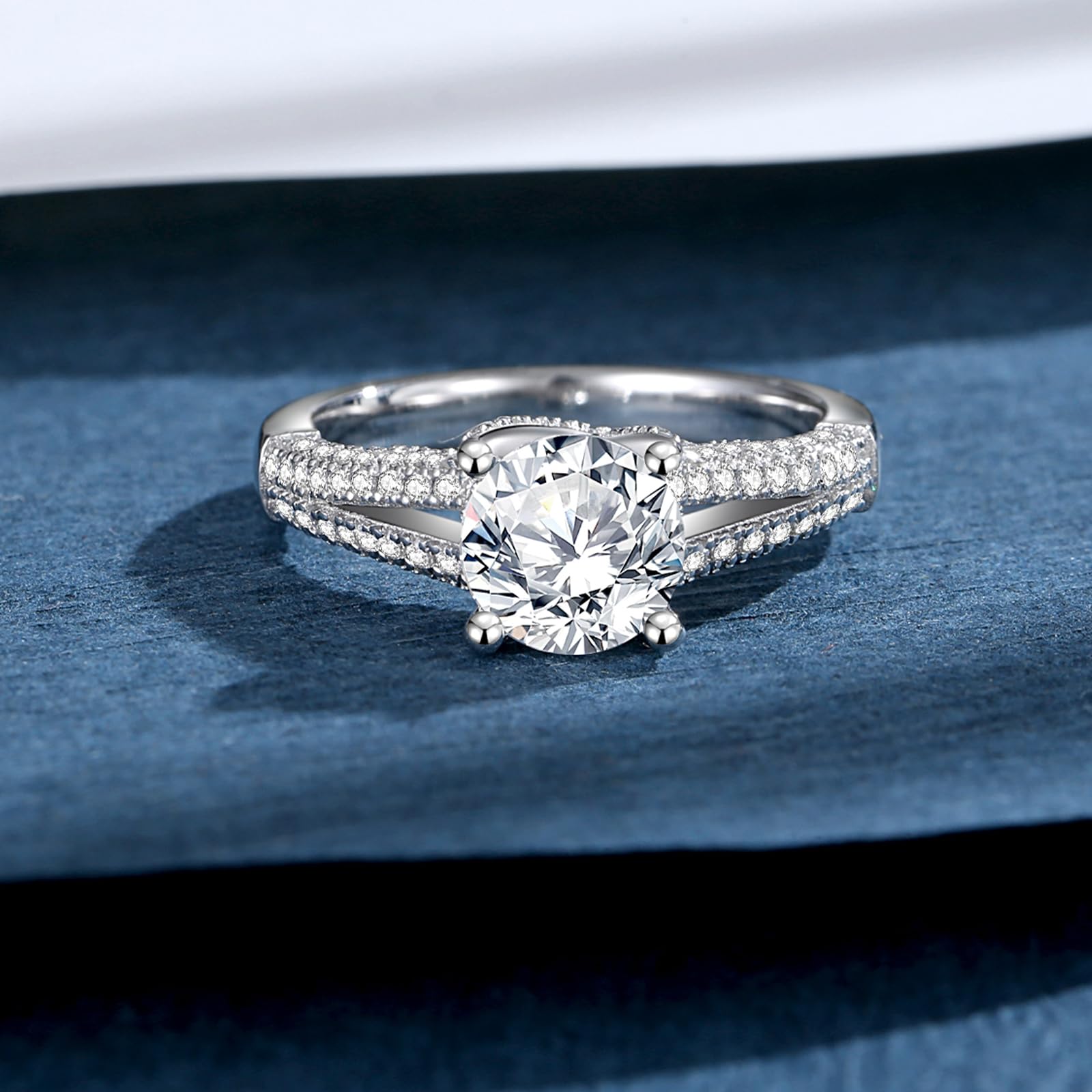 Exquisite Moissanite Engagement Rings for Women - S925 Sterling Silver Wedding Bands, Anniversary & Valentine's Gifts for Her - Ideal for Proposals, Bridal Jewelry & Special Occasions