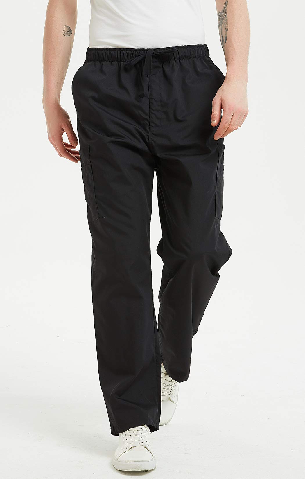 VOGRYE Men's Scrub Pants - 7-Pocket Medical Work Pants with Comfort Waistband, Wrinkle-Resistant & Durable - Perfect for Nurses, Doctors & Healthcare Professionals