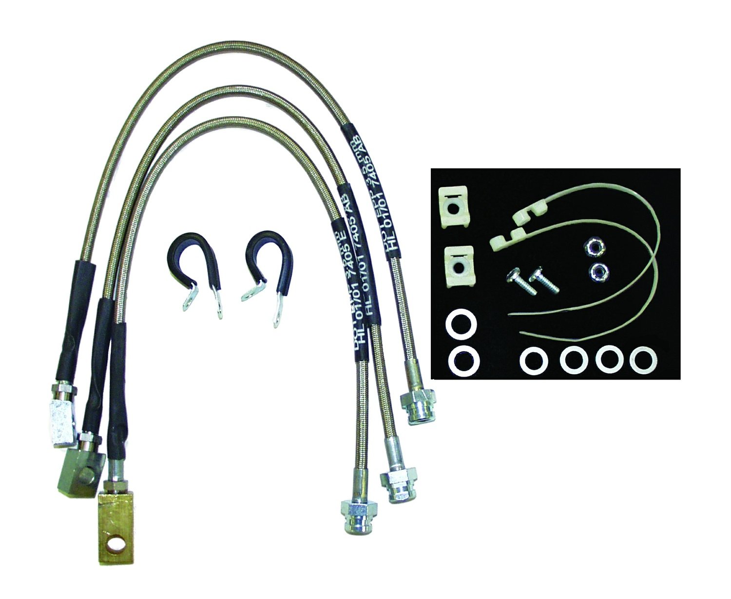 Crown Automotive (7405) Brake Hose Kit - High Performance Replacement for Smooth Braking | Perfect for Trucks, SUVs, and Off-Road Vehicles