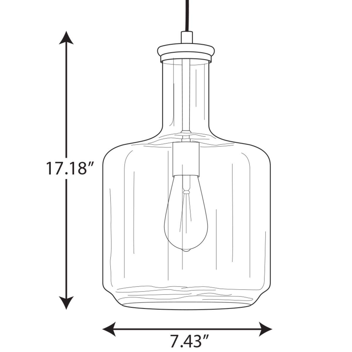 Latrobe Collection 1-Light Clear Glass Coastal Pendant Light Fixture in Brushed Nickel Finish - Perfect for Kitchen Island, Dining Room, and Entryway Lighting