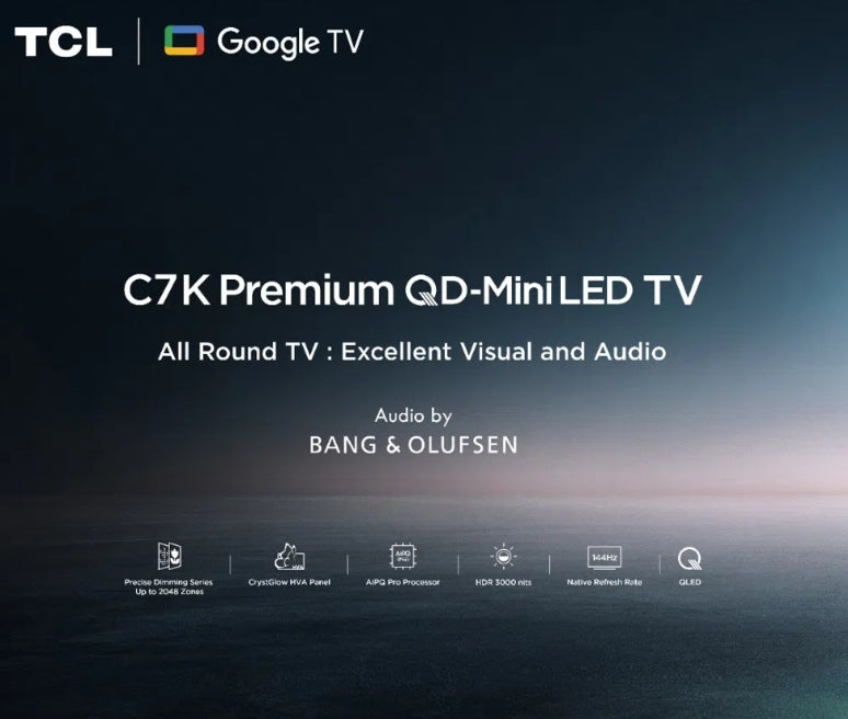 TCL 55C7K 55-inch Premium QD Mini LED 4K UHD Smart Google TV with Dolby Vision - Perfect for Living Room Home Theater & Gaming Entertainment