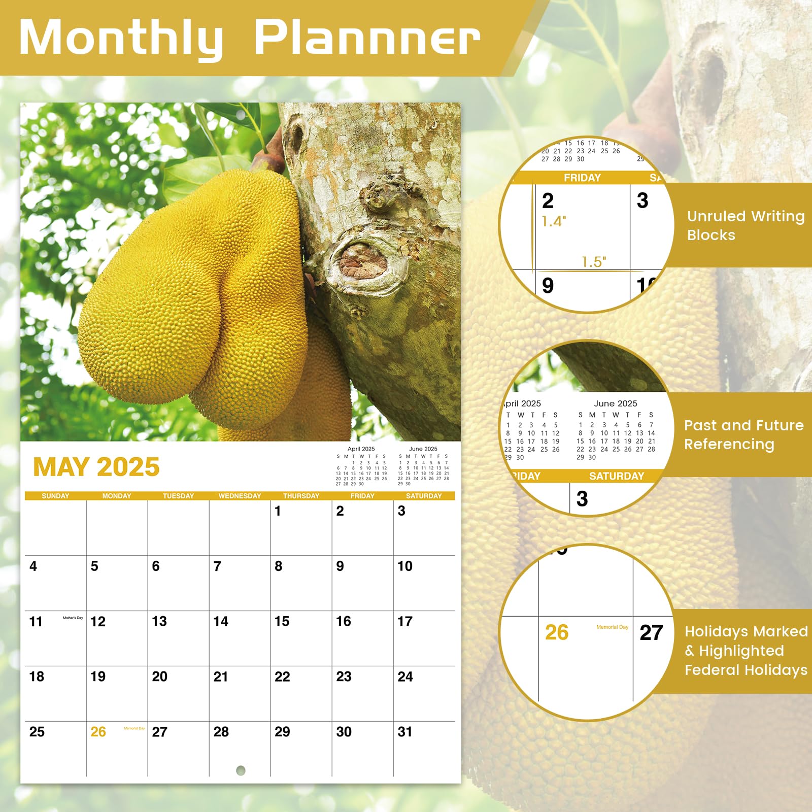 Funny 2025 Wall Calendar - White Elephants Nature's Butts | Thick Paper 8.5