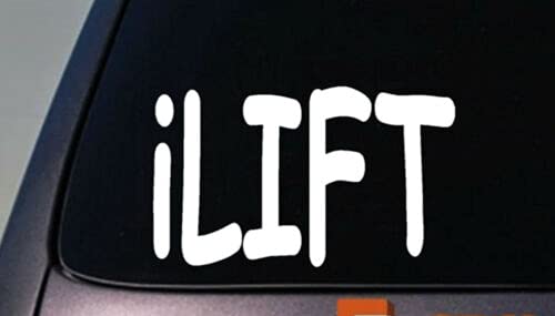 Premium I Lift Sticker - Durable Vinyl Decal for Gym, Weightlifting Enthusiasts - Car, Truck Window, Bumper & Laptop Decoration - 5 Inch Fitness Motivational Sticker - Perfect for Gym Bags, Water Bottles & Workout Gear