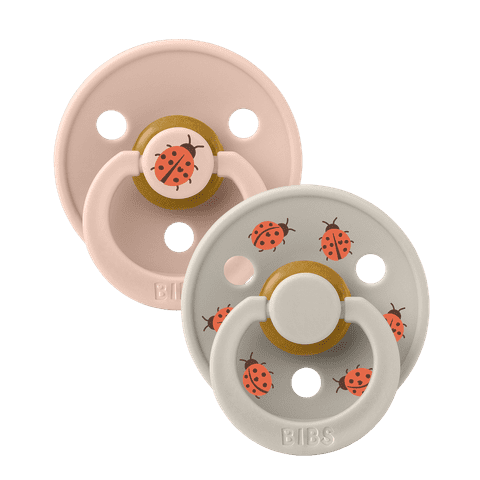 BIBS Size 1 & 2 Latex Pacifiers - Urban Garden Design, Twin Pack for Newborns & Infants - Perfect for Soothing, Daycare & On-the-Go Parenting