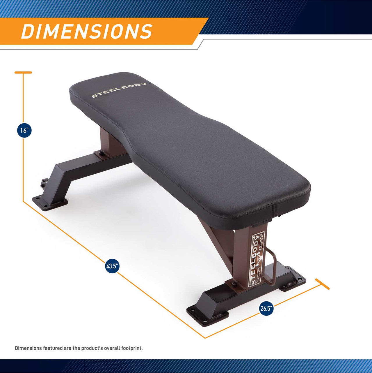 SteelBody Flat Weight Bench STB 10101 - Heavy Duty Adjustable Workout Bench for Home Gym Strength Training & Bodybuilding Exercises