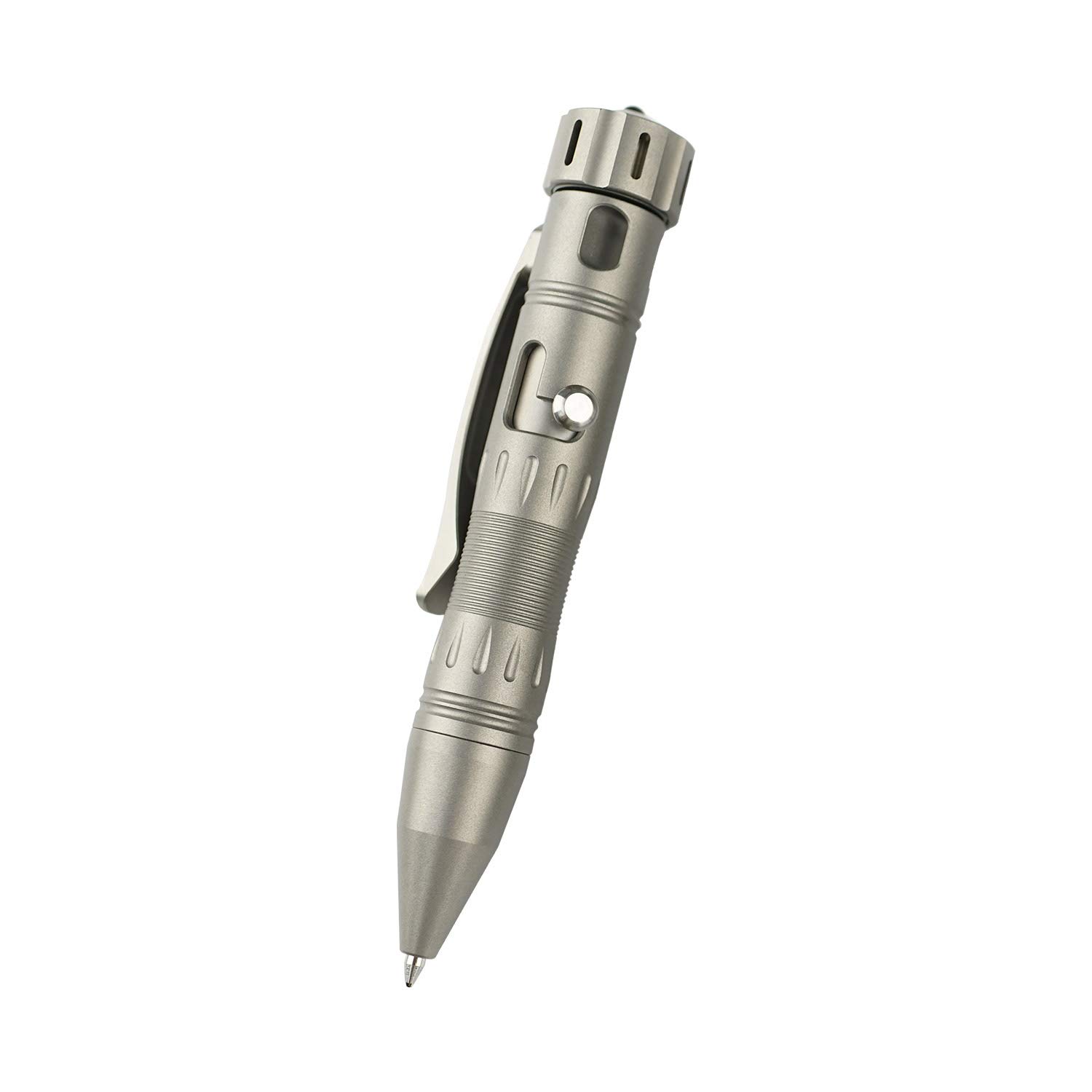 MecArmy TPX10 Mini Titanium Bolt Action Tactical Pen - EDC Pocket Pen with Replaceable Refill & Stress-Relief Spinner Tail - Lightweight Office & Everyday Carry (Titanium Sandblasted) - Perfect for Writing, Fidgeting & Emergency Situations