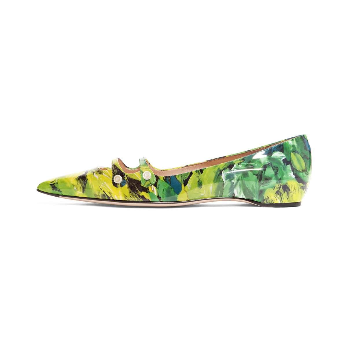 YDN Women's Pointed Toe Flats with Hidden Low Heel - Comfortable Slip-On Pumps with Adjustable Straps - Perfect for Office, Wedding & Casual Wear