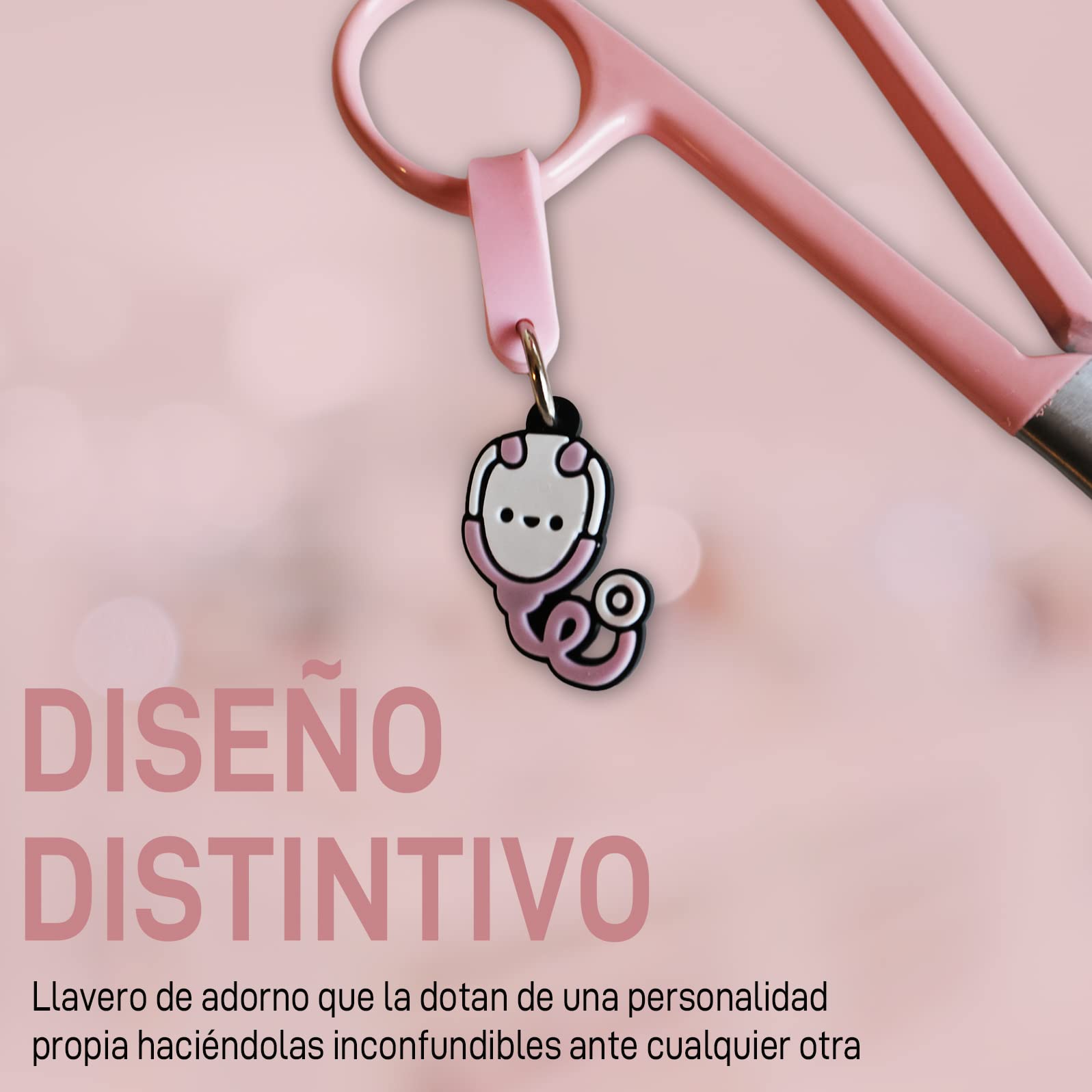 Premium Stainless Steel Nursing Scissors - Blunt Tip Medical Scissors with Keyring (Pink) - Ideal for First Aid Kits, Nursing Students & Home Healthcare
