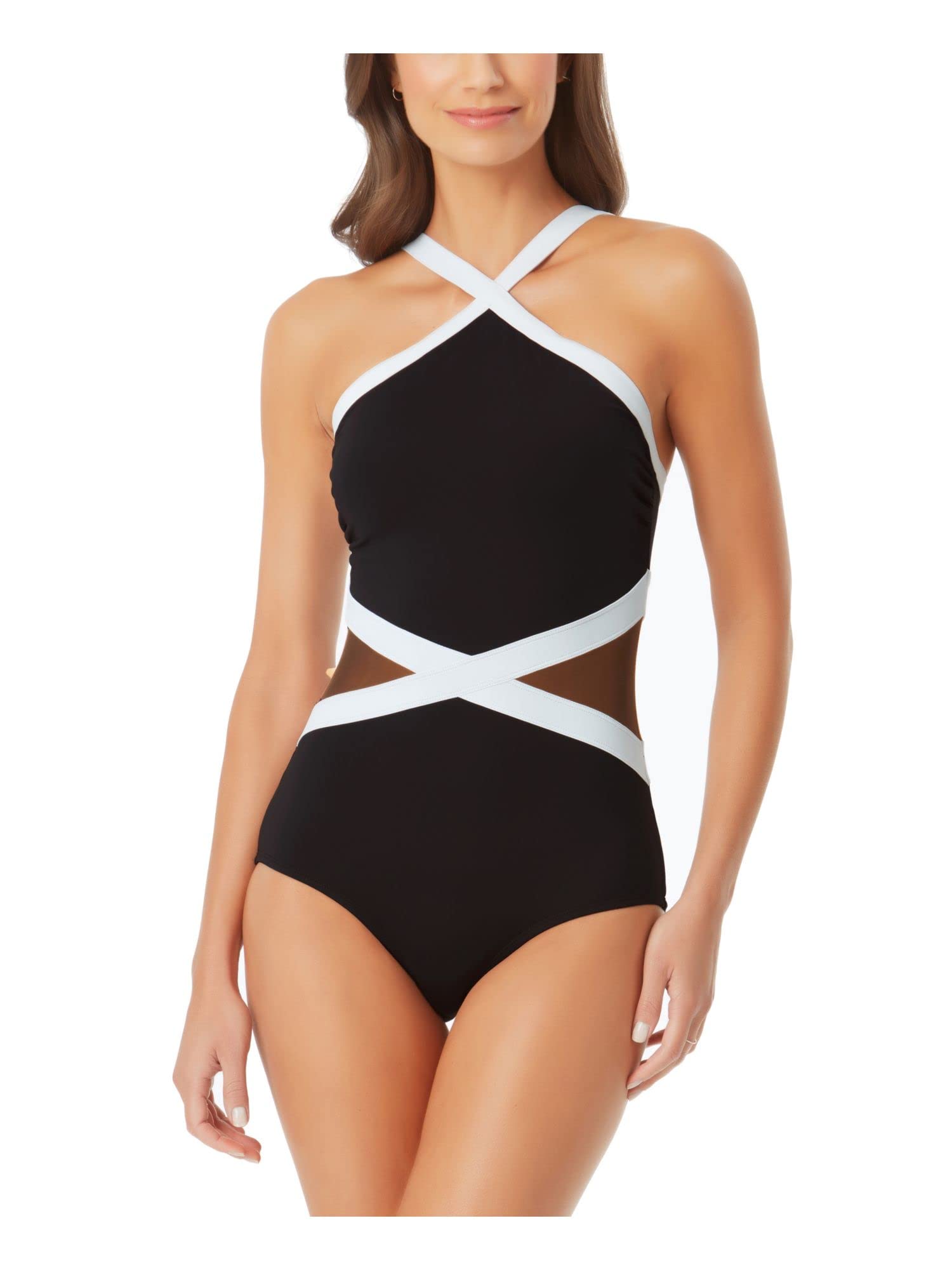 Anne Cole Women's Standard High Neck One Piece Swimsuit - Comfortable & Stylish Bathing Suit for Women, Perfect for Beach, Pool & Vacation