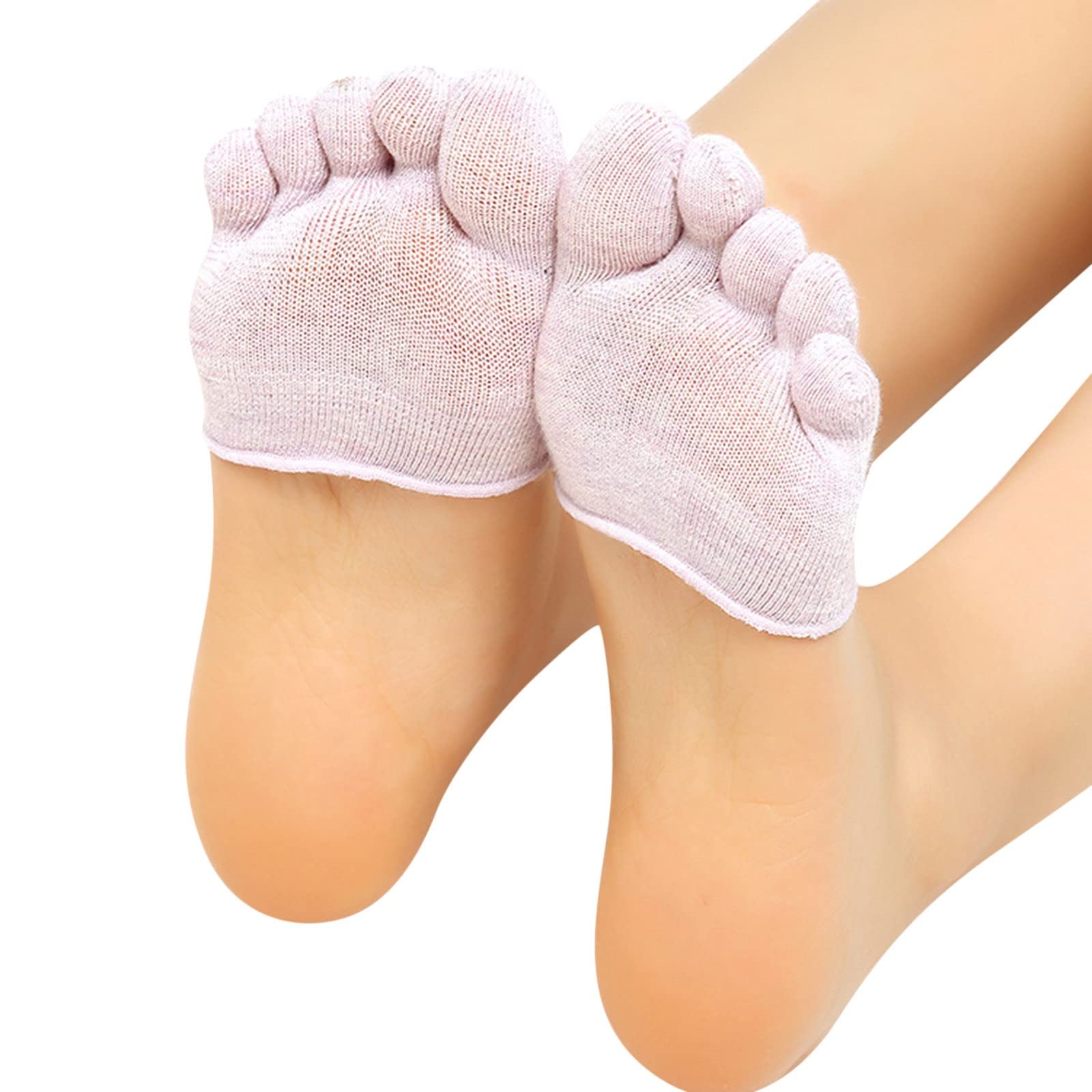 3 Pairs Women's Non-Slip Yoga Socks with Toe Separation & Heel Grip - Breathable Five Finger Socks for Pilates, Barre, Workout & Home Use - Black No Show Socks