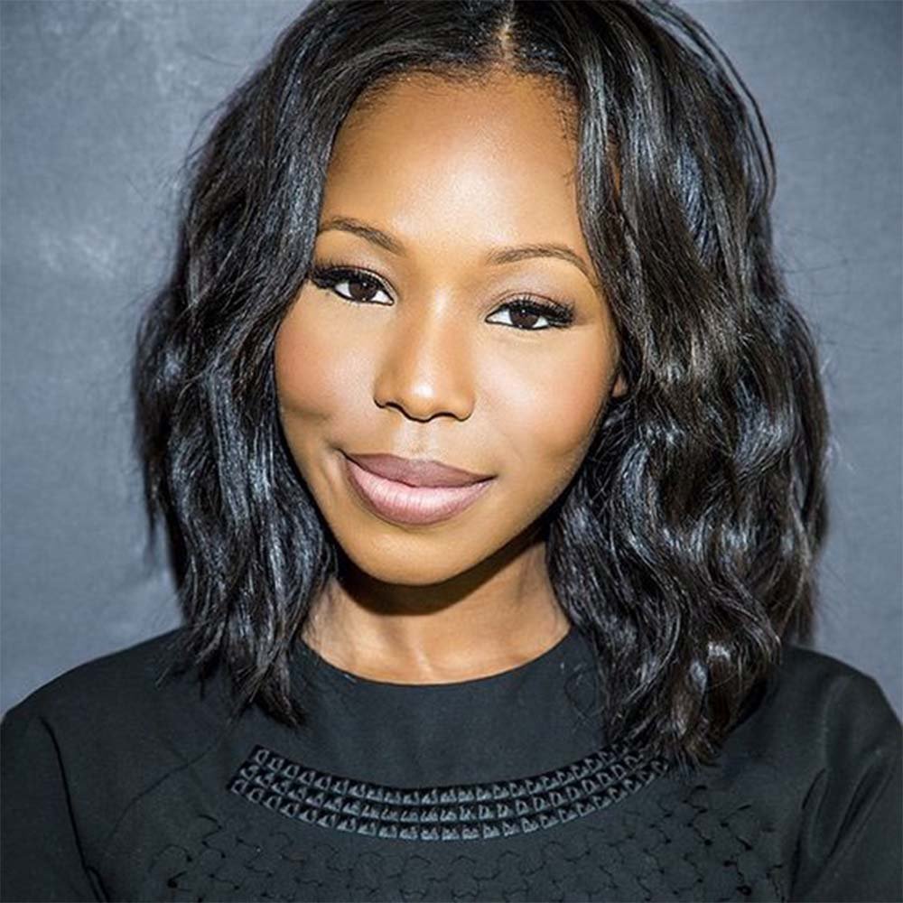 Short Human Hair Lace Front Wig for Black Women - 12