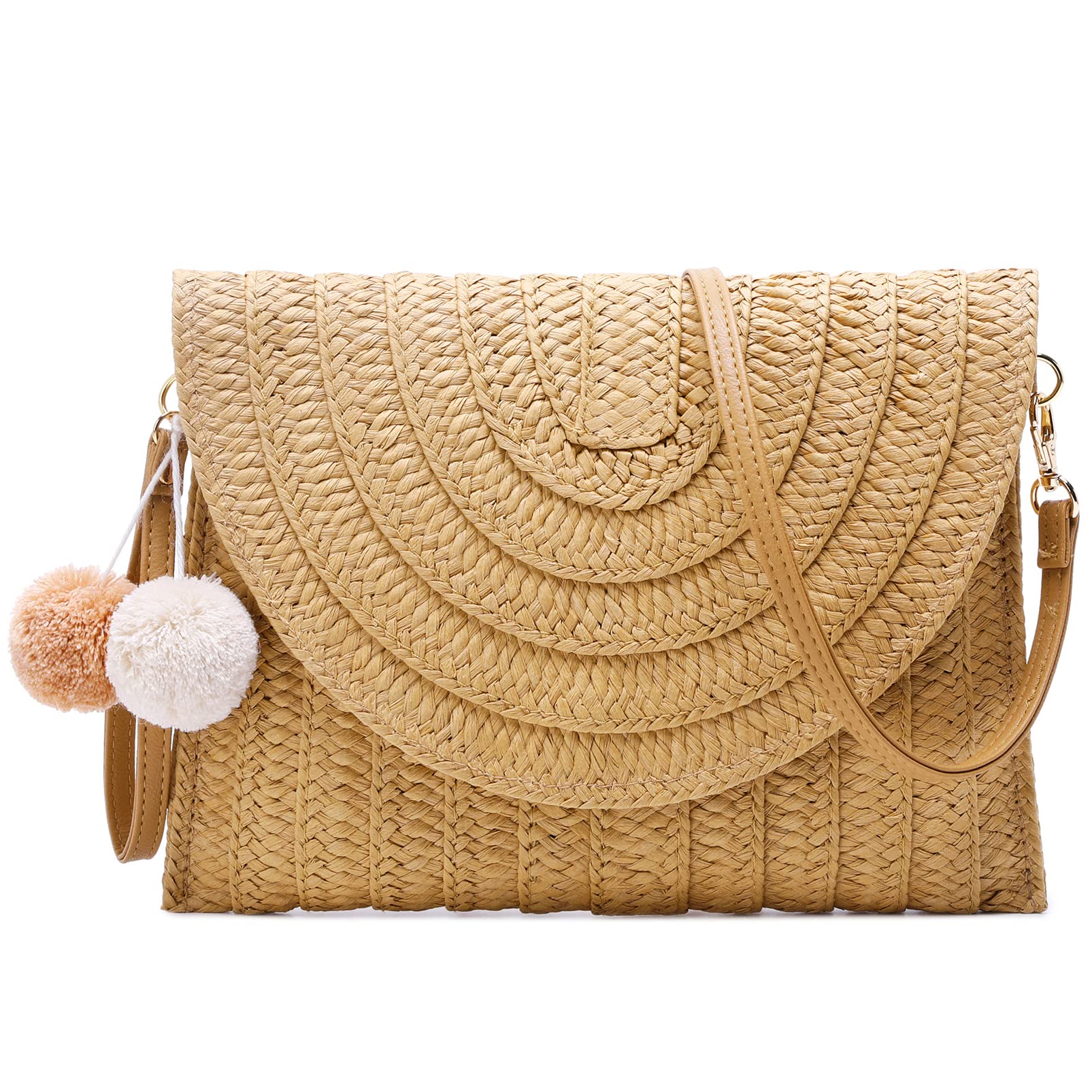 Women's Straw Clutch Purse - Woven Envelope Crossbody Bag for Beach, Vacation & Summer Outfits | Perfect for Pool Parties, Weddings & Boho Fashion Accessories