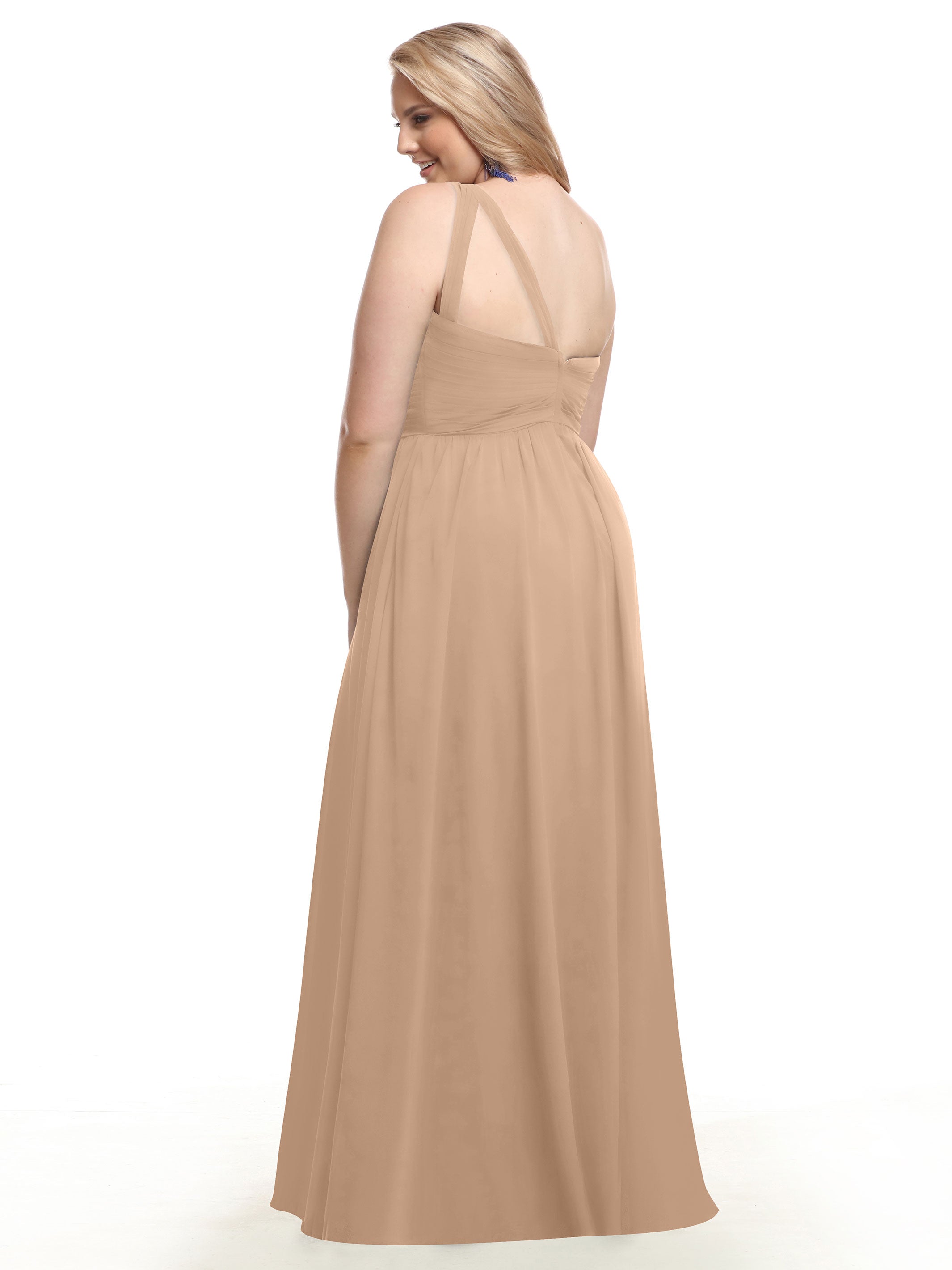 Elegant One Shoulder A-Line Chiffon Bridesmaid Dress with Ruching - Perfect for Weddings, Formal Events & Special Occasions