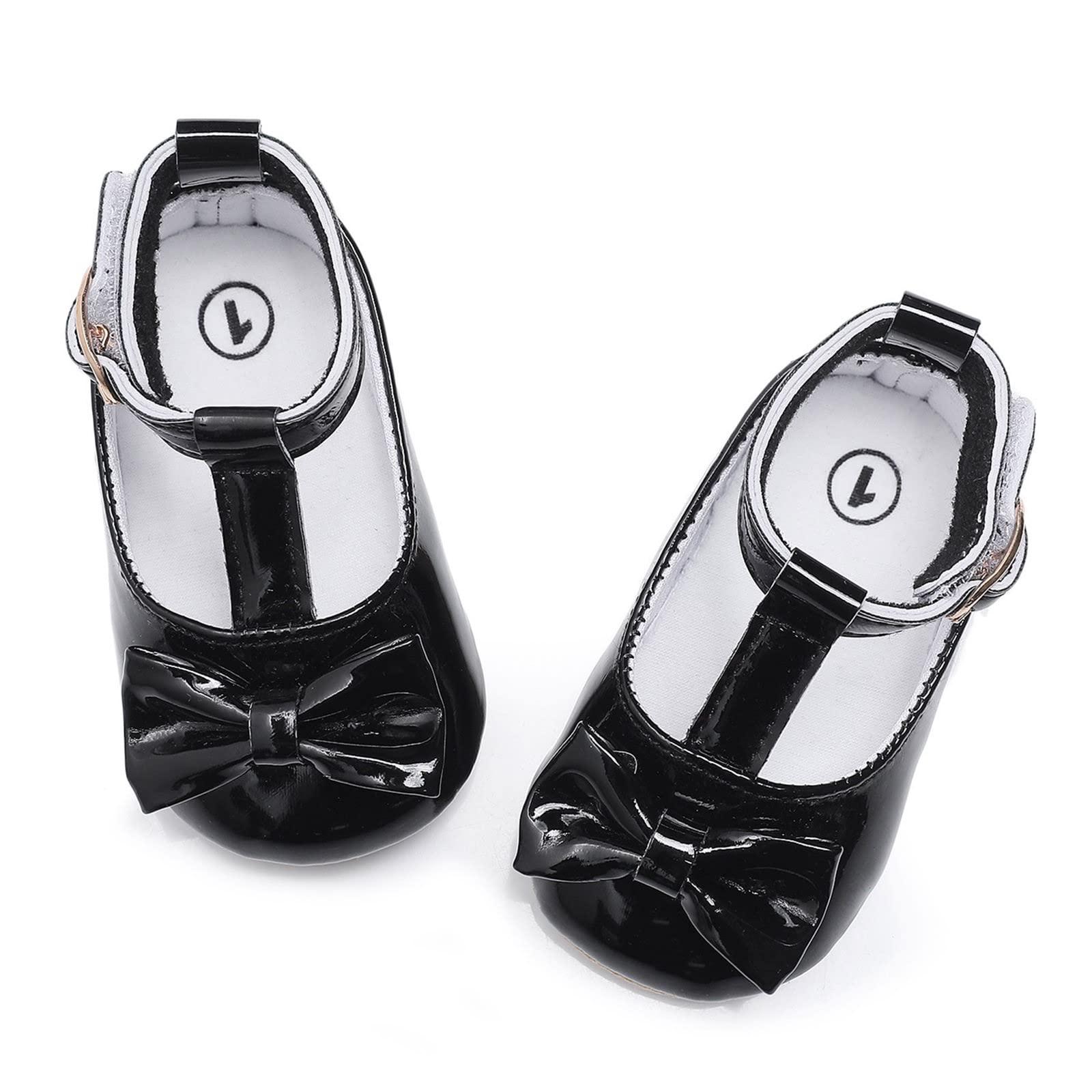 Baby Girl's First Walkers Sandals with Bowknot - Black (6-12 Months) for Princess Style Outfits