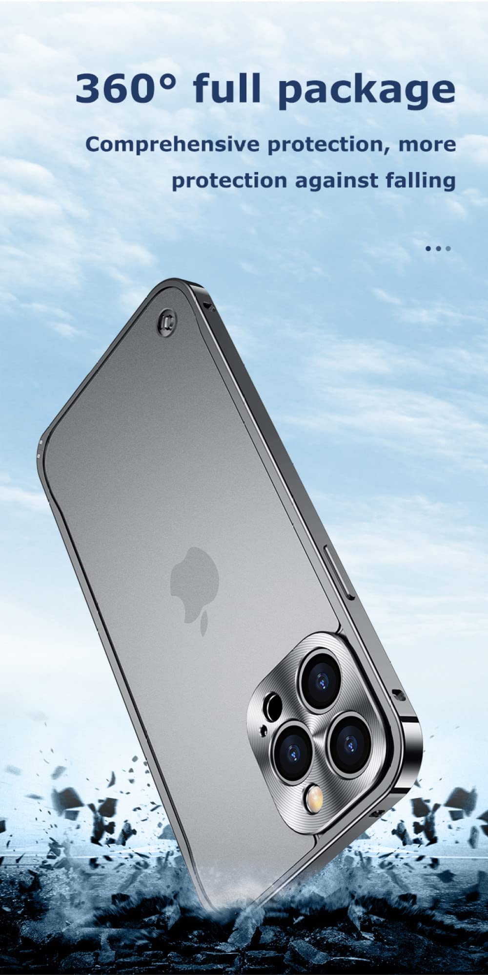 Premium Aluminum Metal Frame Case for iPhone 11 12 13 Mini Pro Max - Luxury Matte Translucent Back Cover with Lens Protection (Gold) - Perfect for Daily Use, Travel & Business Protection
