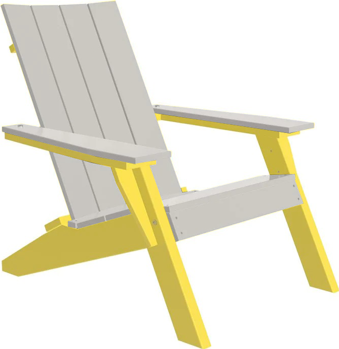 Premium Adirondack Chair with Cup Holder - Luxcraft Dove Gray Outdoor Patio Furniture for Garden, Deck, Poolside & Backyard Relaxation
