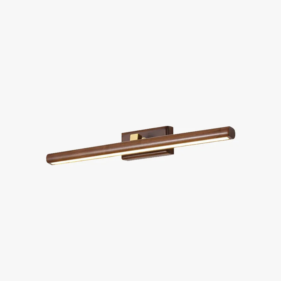 Natural Wooden Long Strip Bathroom Wall Lights - Modern LED Vanity Mirror Lighting for Spa, Makeup, and Relaxation