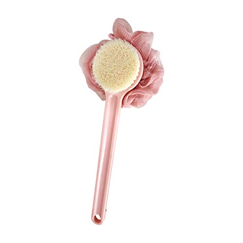 EXCEART Long Handle Bath Brush with Soft Bristles - Body Scrubber, Back Cleaner & Exfoliator for Shower, Spa & Bath - Perfect for Home, Hotel & Travel (Pink)