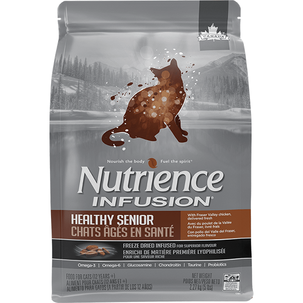 Nutrience Infusion Healthy Senior Dry Cat Food for Older Cats - 5lb Bag | High Protein, Grain-Free Formula for Joint & Digestive Health | Perfect for Indoor Senior Cats & Weight Management