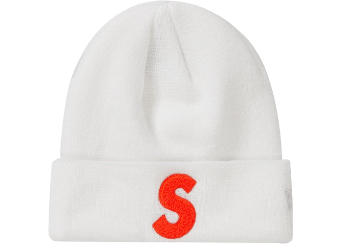 Supreme New Era S Logo Beanie (FW19) - White Winter Hat for Men & Women - Perfect for Cold Weather, Streetwear Fashion, and Urban Outfits