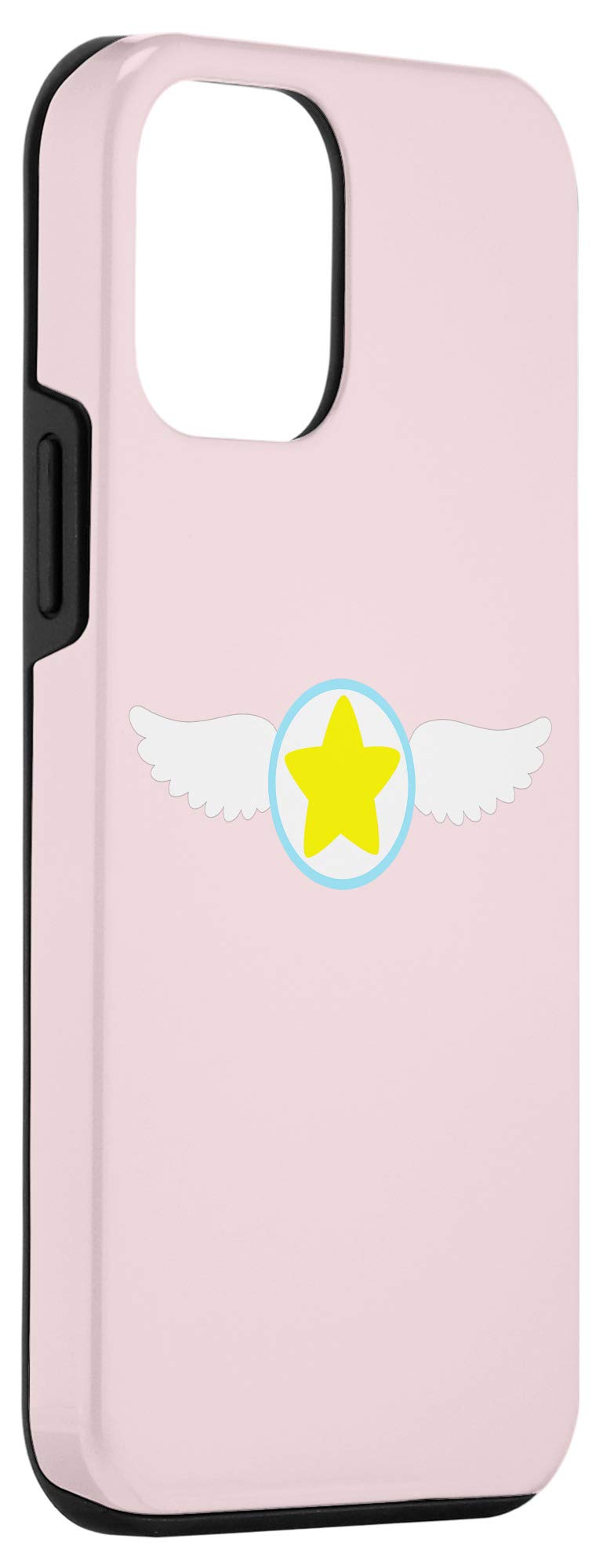 iPhone 12 Mini Cute Pastel Pink Phone Case with Wings Design - Kawaii Magical Girl Aesthetic Protective Cover for Women Girls - Perfect for School, Work & Everyday Use