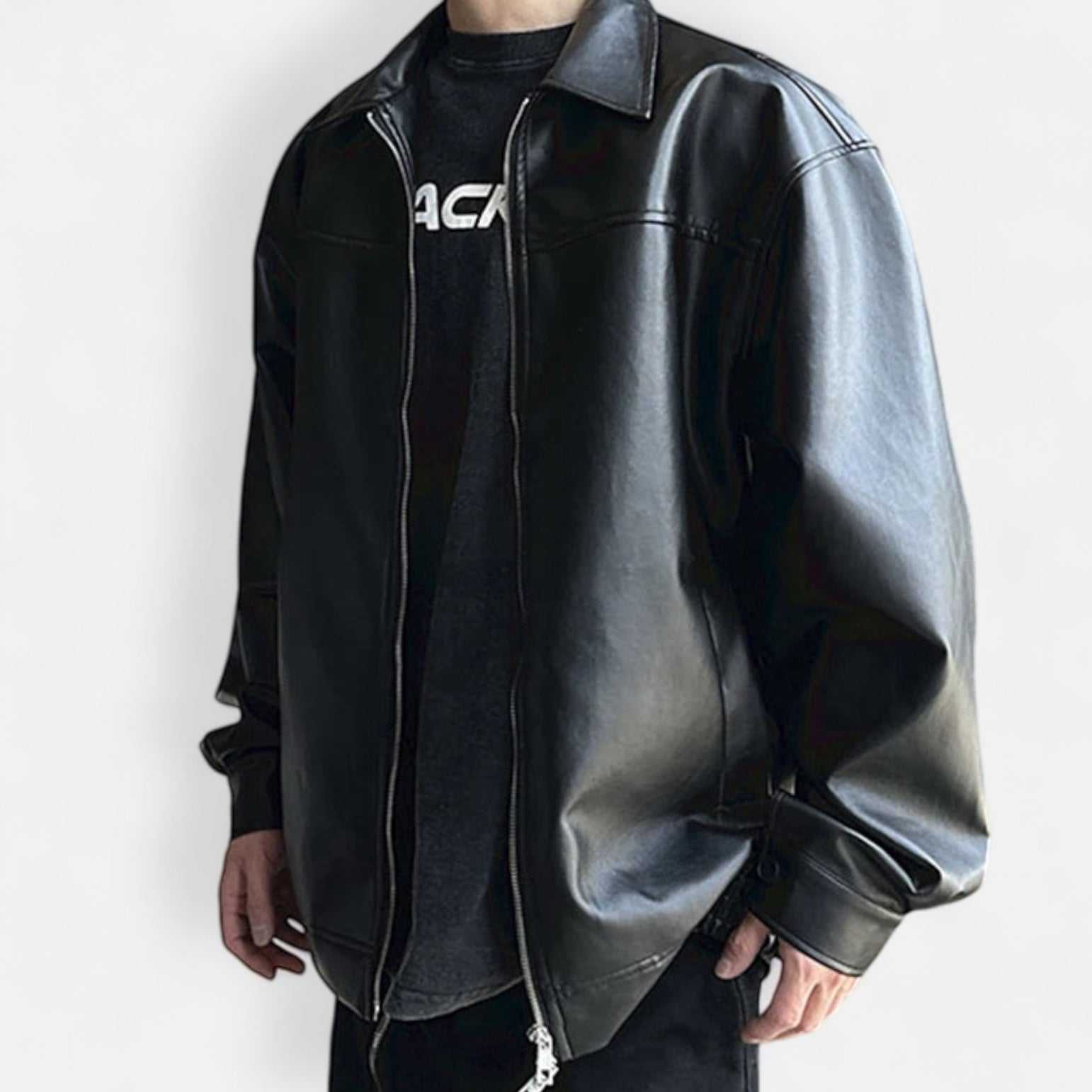 Vintage PU Leather Jacket for Men & Women - Stylish Faux Leather Outerwear for Casual Wear, Motorcycle Riding & Fall Fashion