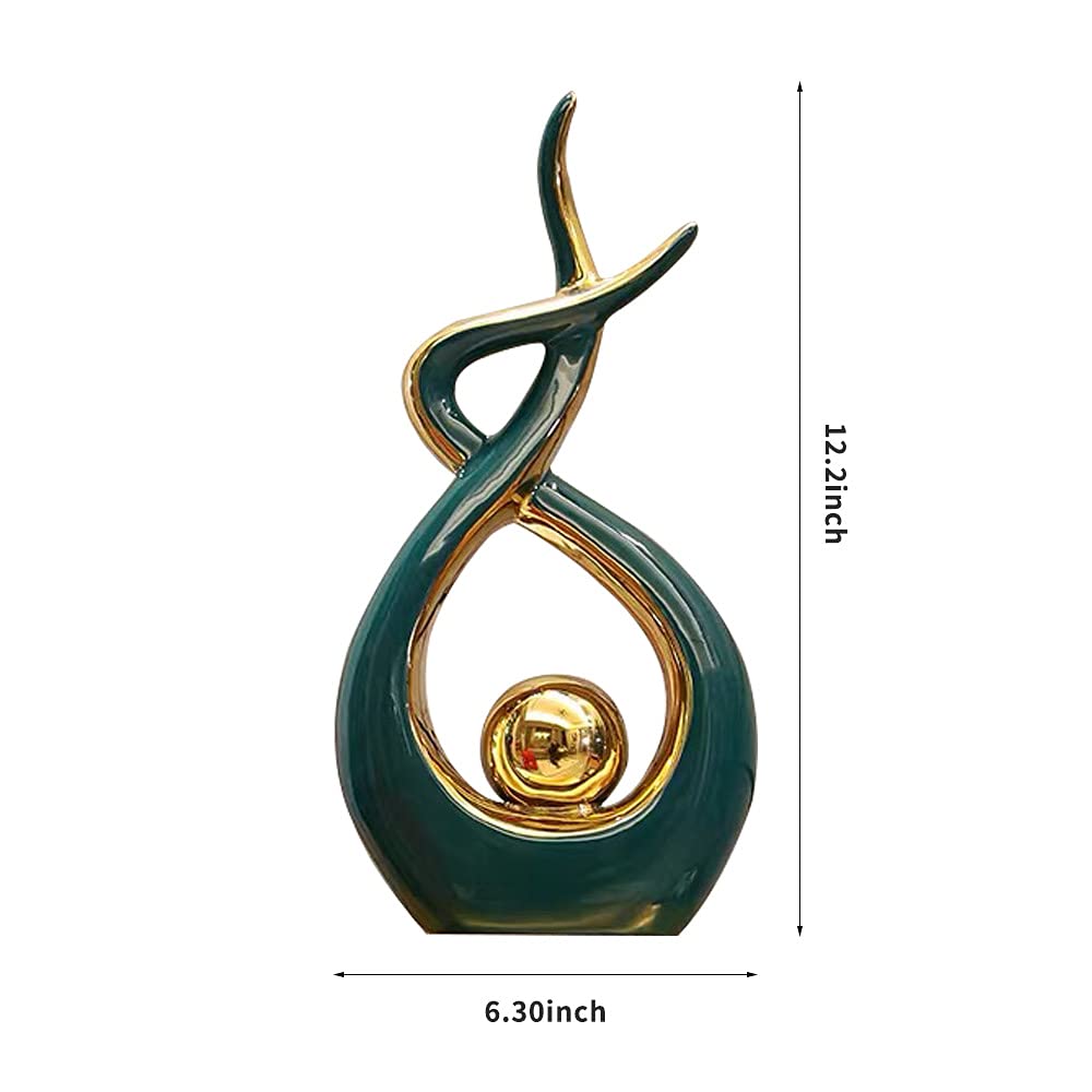 Norrclp Modern Abstract Ceramic Statue - Elegant Home Decor for Dining Room, Living Room & Office | Perfect Centerpiece for Coffee Tables, Bookshelves & Mantels