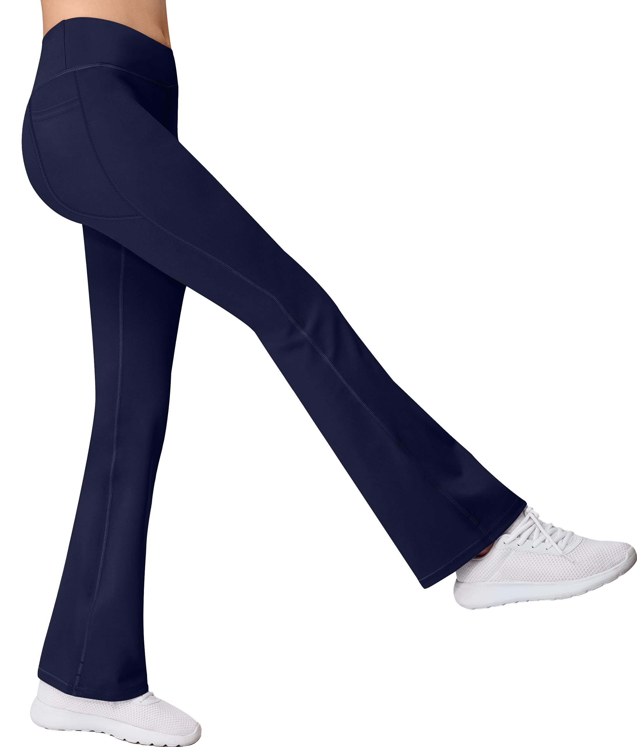 AENLLEY Girls Bootcut Yoga Pants with Pockets - High Waisted Stretchy Flare Leggings for Teens & Kids | Perfect for Dance, Yoga, School & Casual Wear