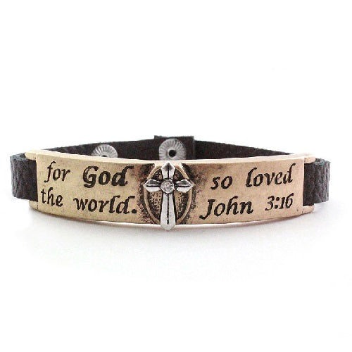 God So Loved The World Bracelet - Gold Religious Jewelry for Women - Bible Verse Christian Gifts for Faith & Daily Inspiration