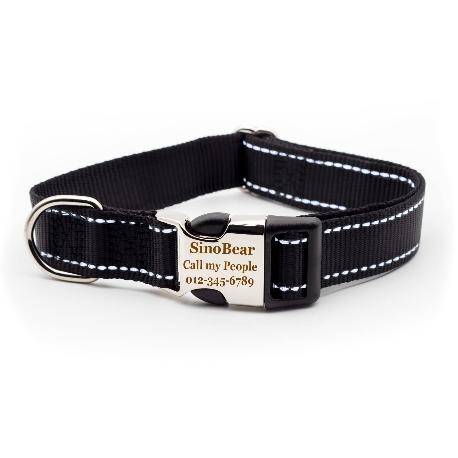 Personalized Dog Collar with Name Plate - Adjustable Metal/Plastic Hybrid Buckle for Small, Medium & Large Dogs - Perfect for Daily Walks, Training & Pet Identification