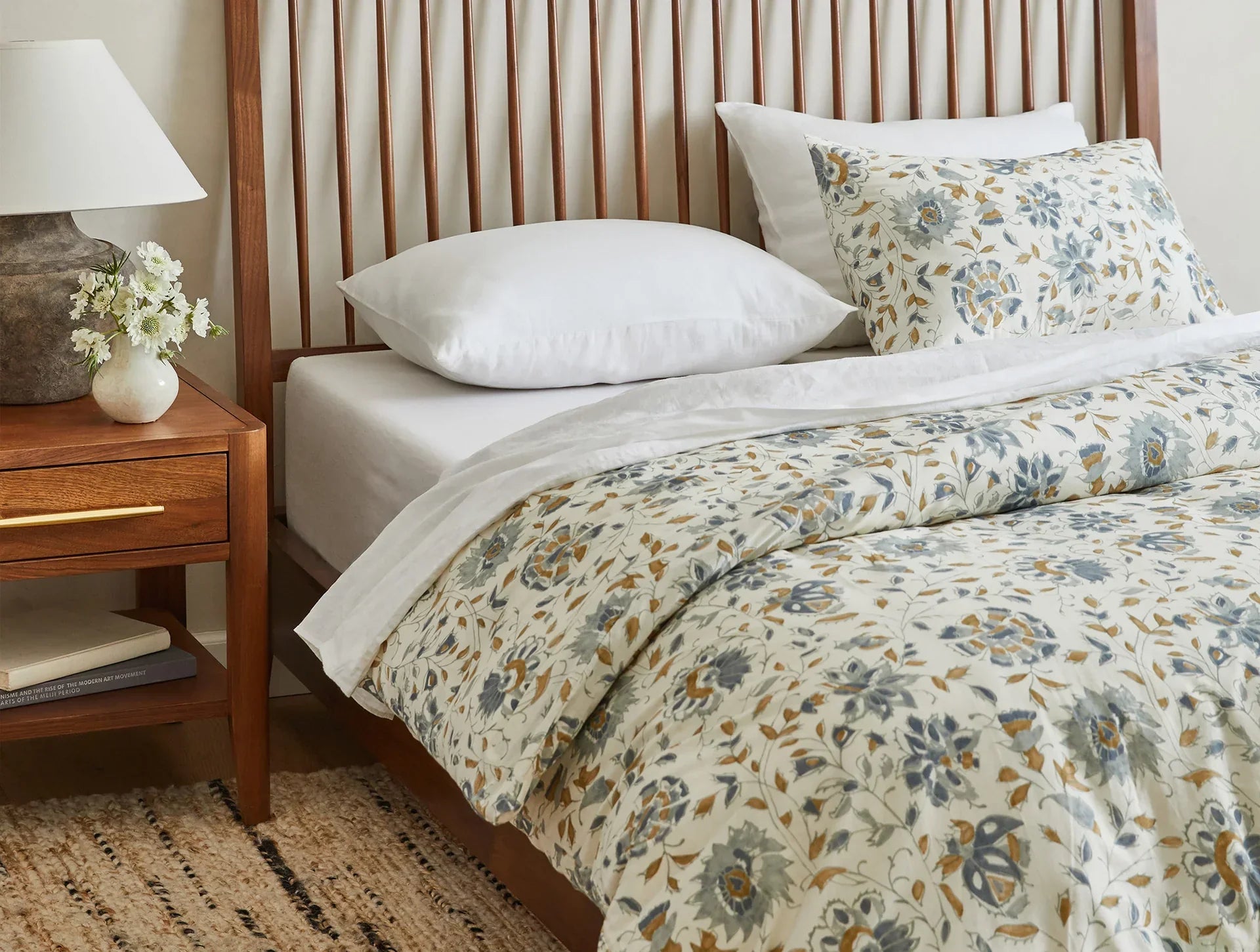 Coyuchi Rejuvenation Flora Organic Print Duvet Cover - 100% Organic Cotton Bedding Set for Eco-Friendly Home Decor | Perfect for Master Bedroom, Guest Room & Sustainable Living