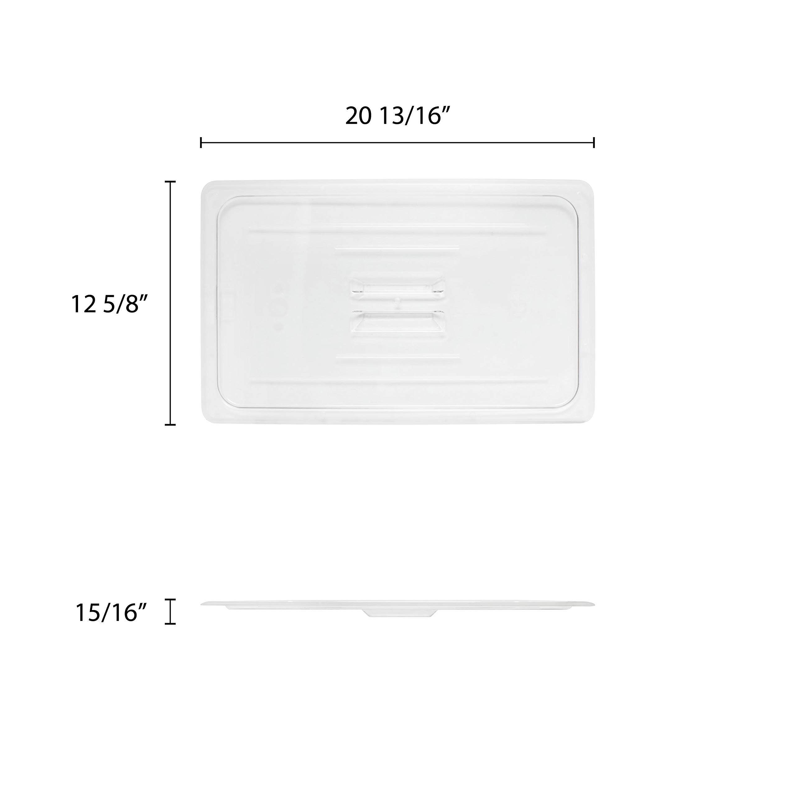 Excellente Full Size Solid Cover for Polycarbonate Food Pan - Durable & Airtight Lid for Commercial Food Storage, Catering, Buffets & Restaurant Use